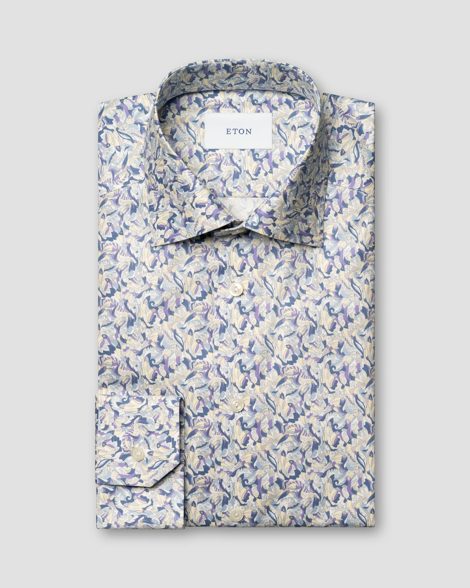 Eton - light purple motif signature twill shirt 261