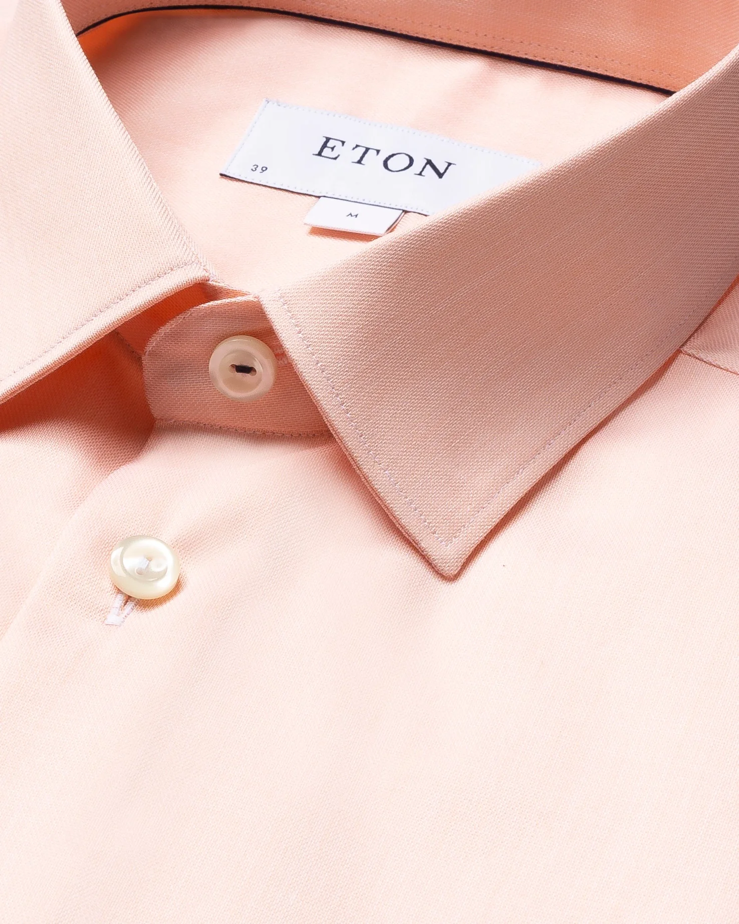 Eton - orange twill shirt navy piping pointed