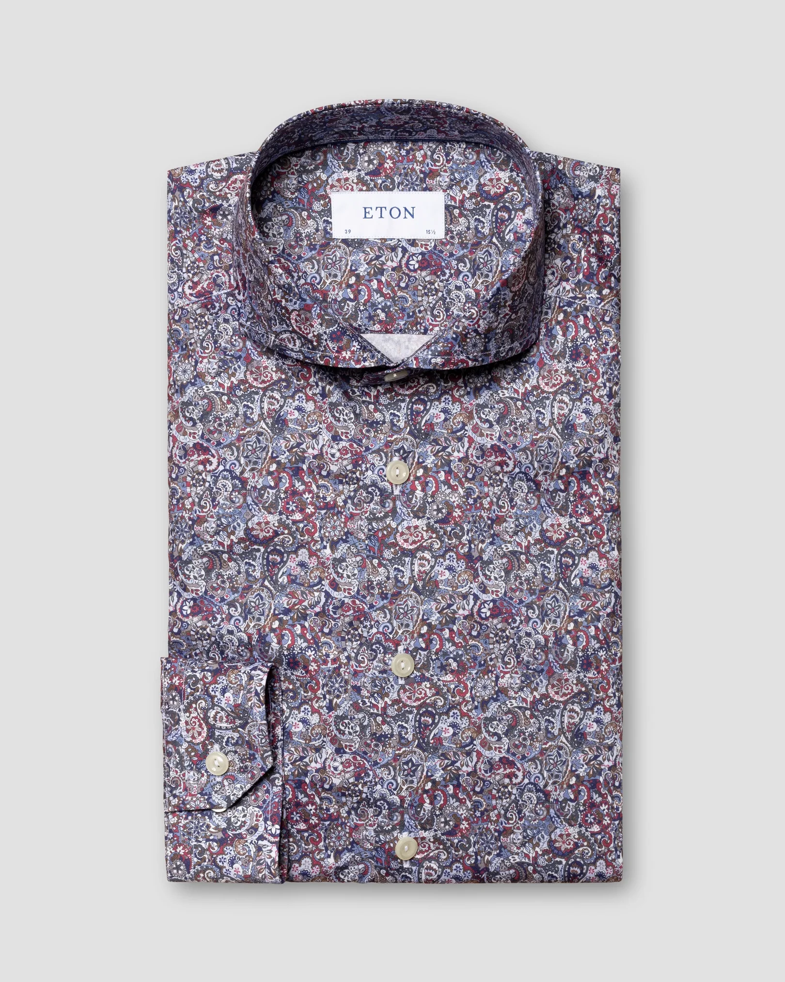 Eton - red scandinavian paisley print shirt
