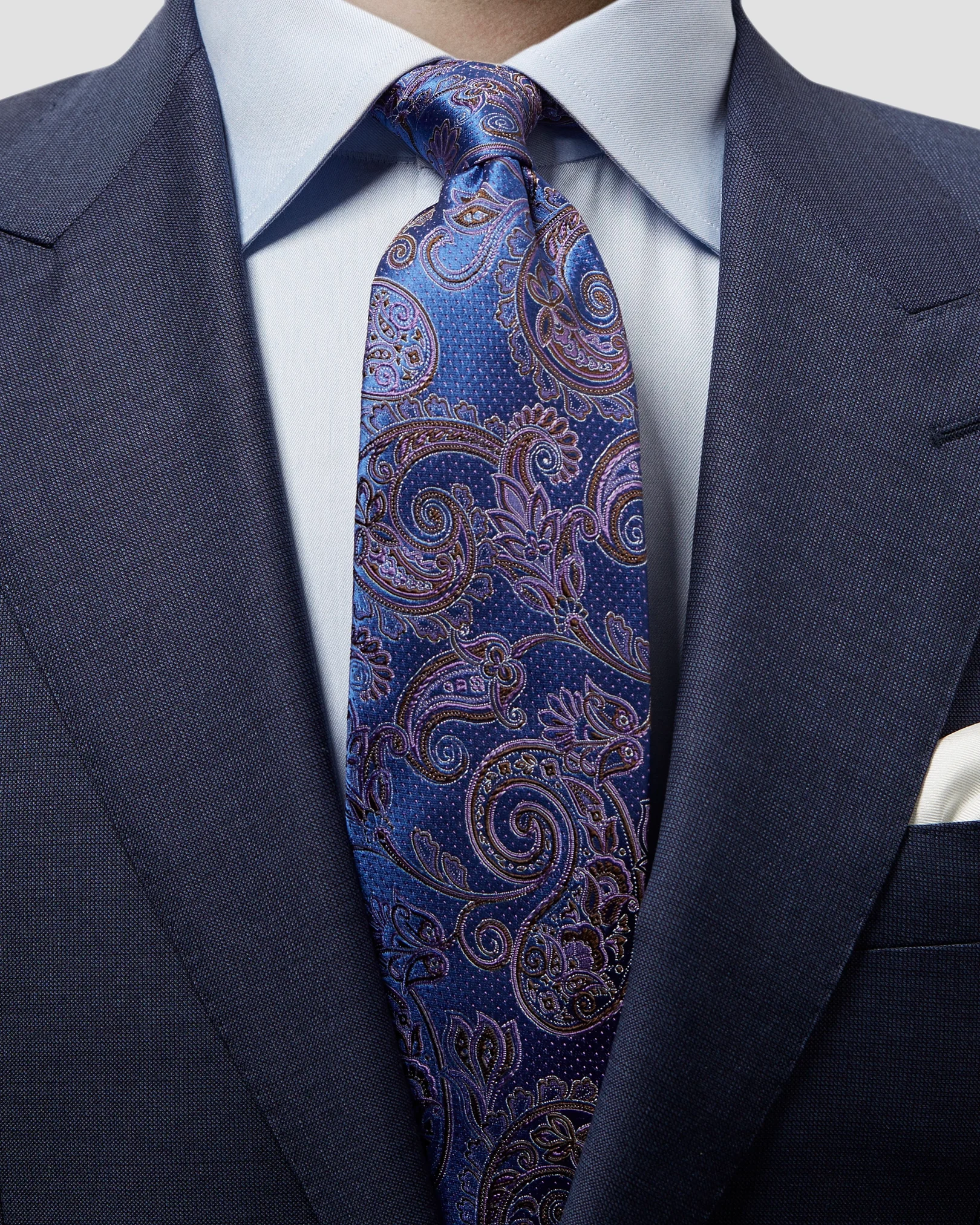 Eton - dark purple paisley tie