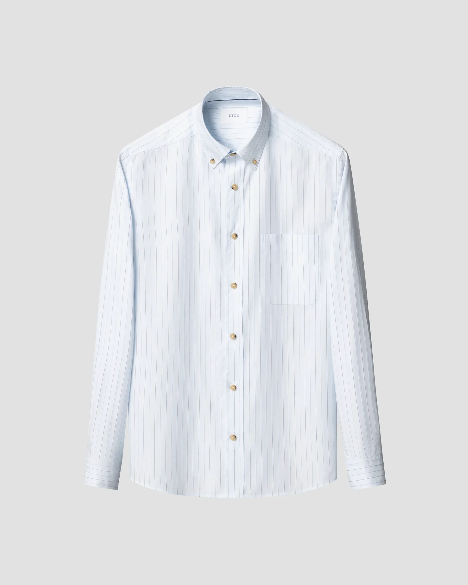 Eton - mid blue pin striped signature oxford shirt button down