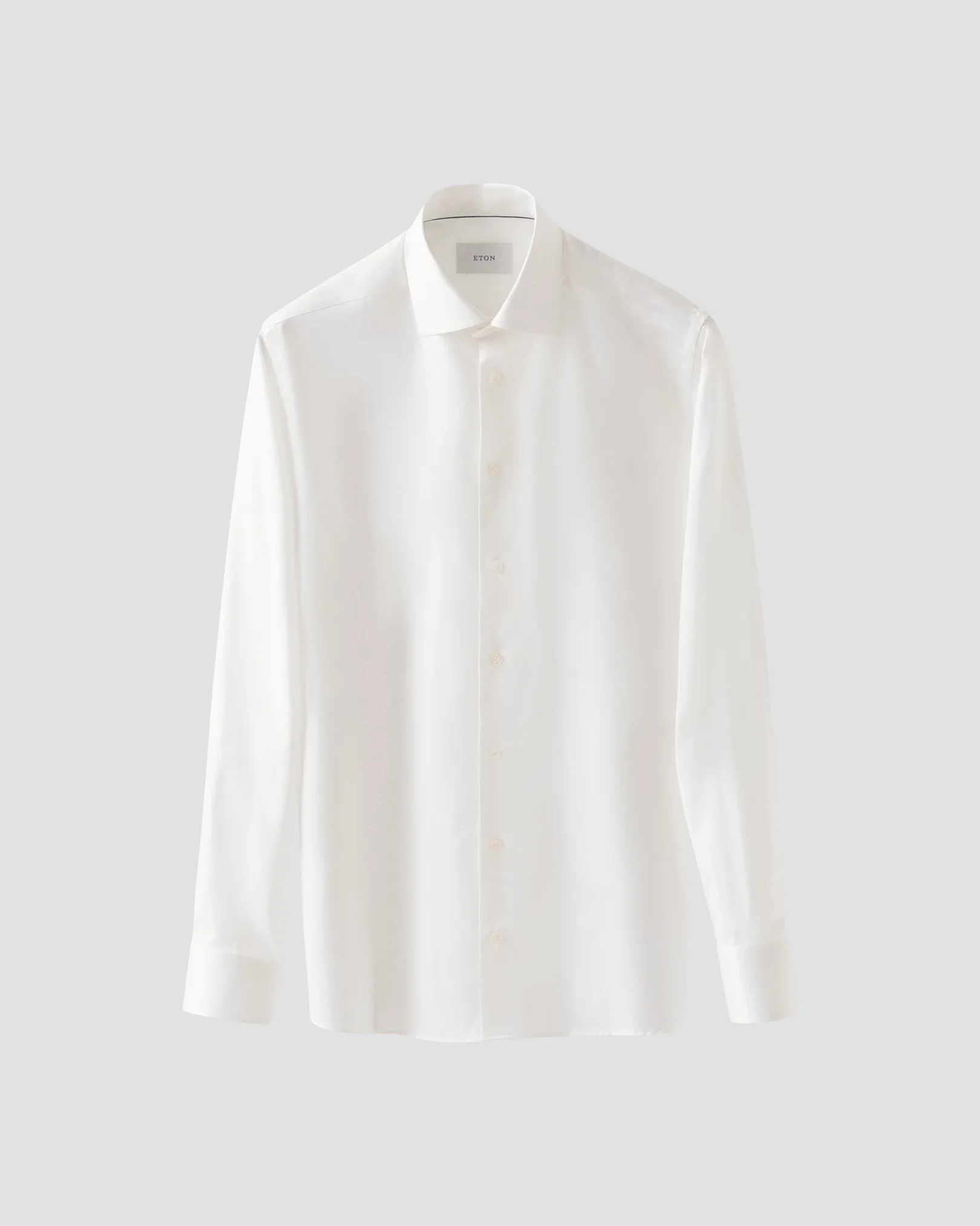 Eton - white solid cotton tencel tm lyocell shirt