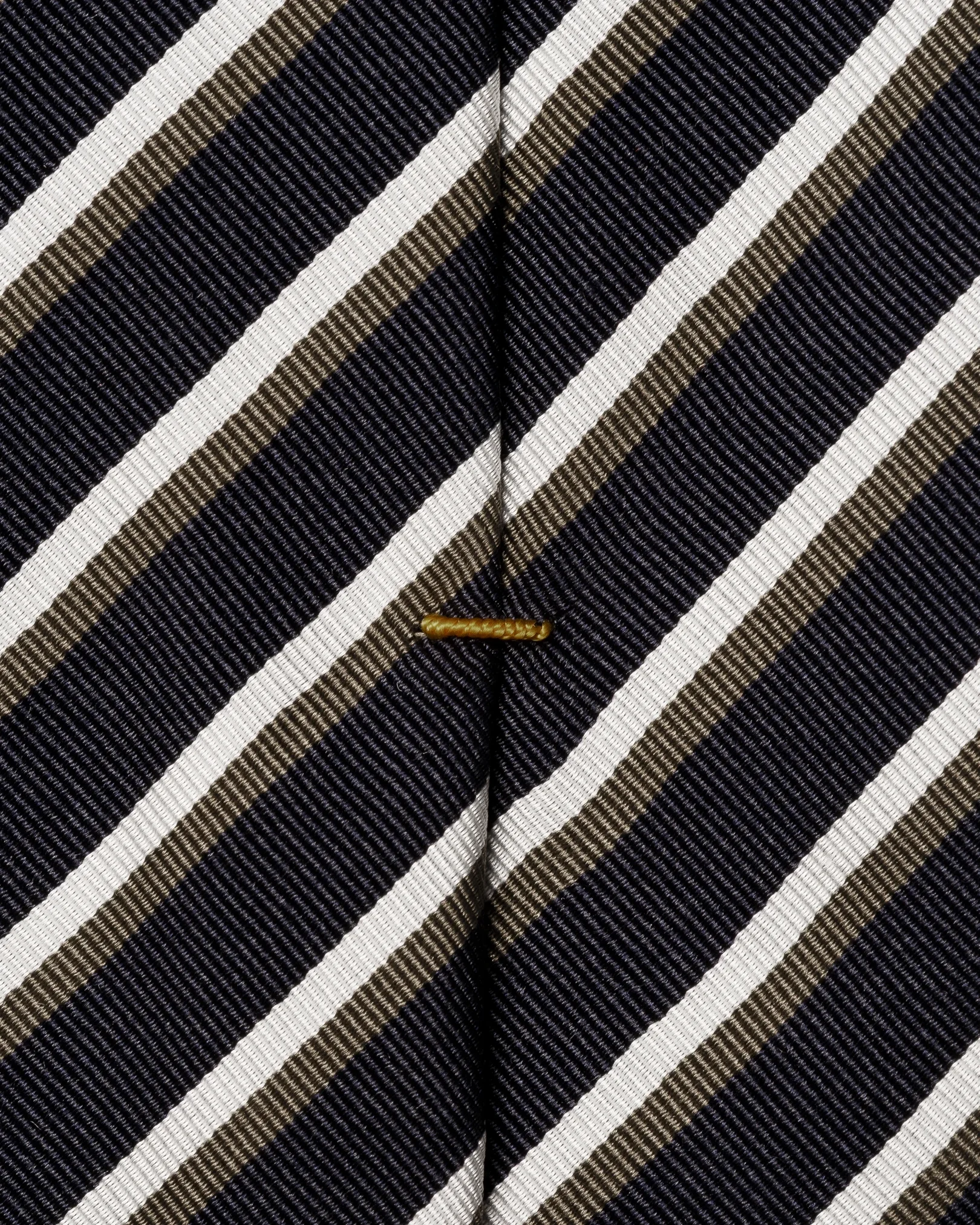Eton - navy blue mogador striped woven tie