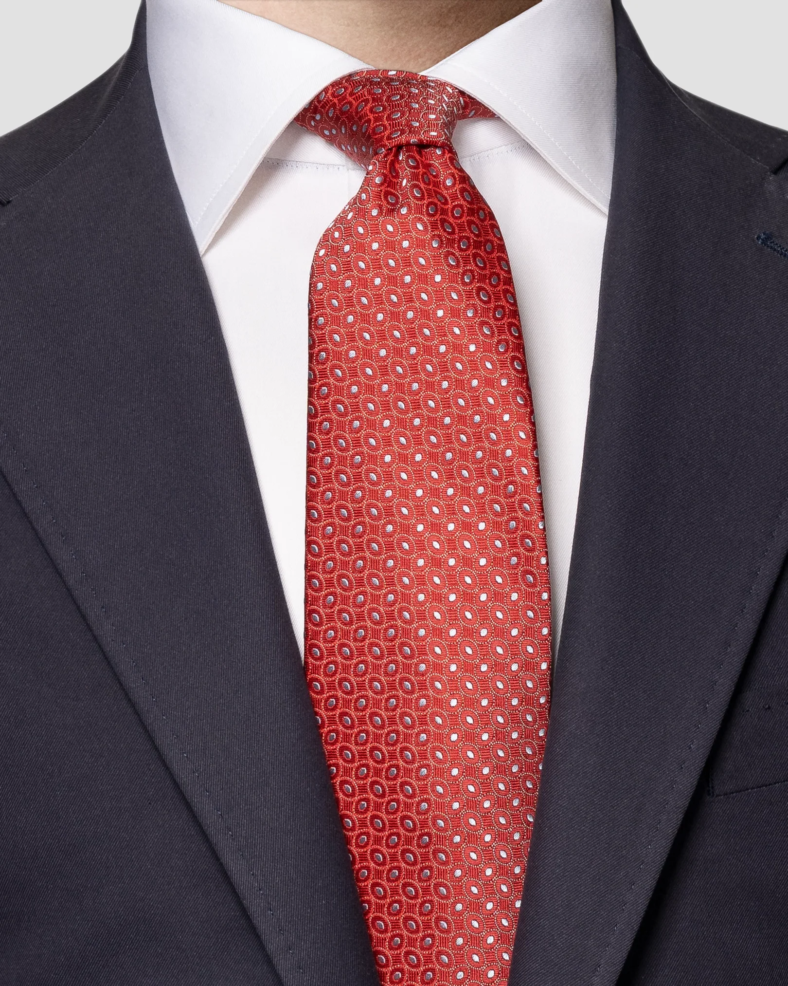 Eton - red geometric effect tie