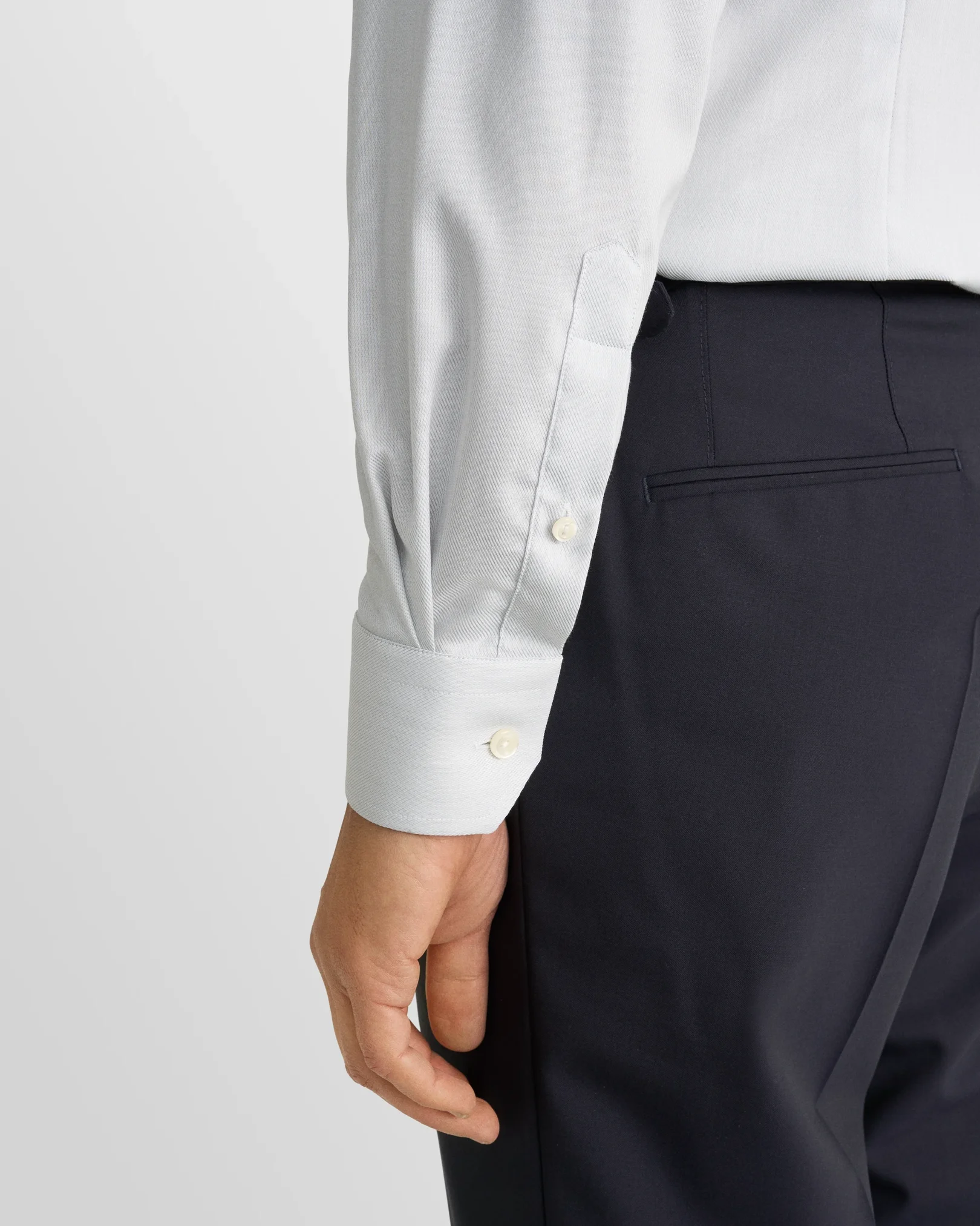 Eton - Light grey Melange Semi Solid Fine Twill Shirt