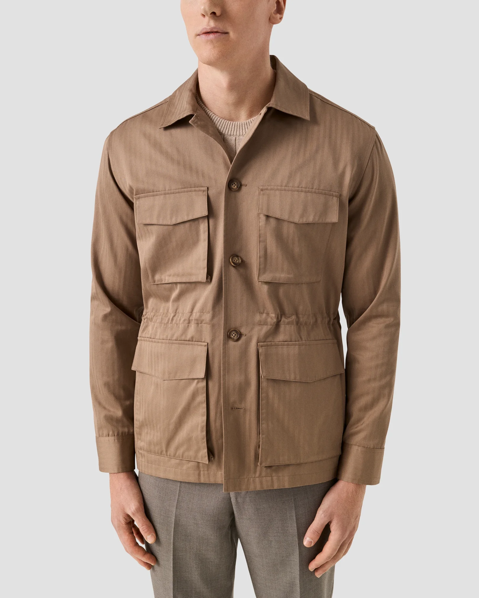 Eton - beige cotton solaro field jacket