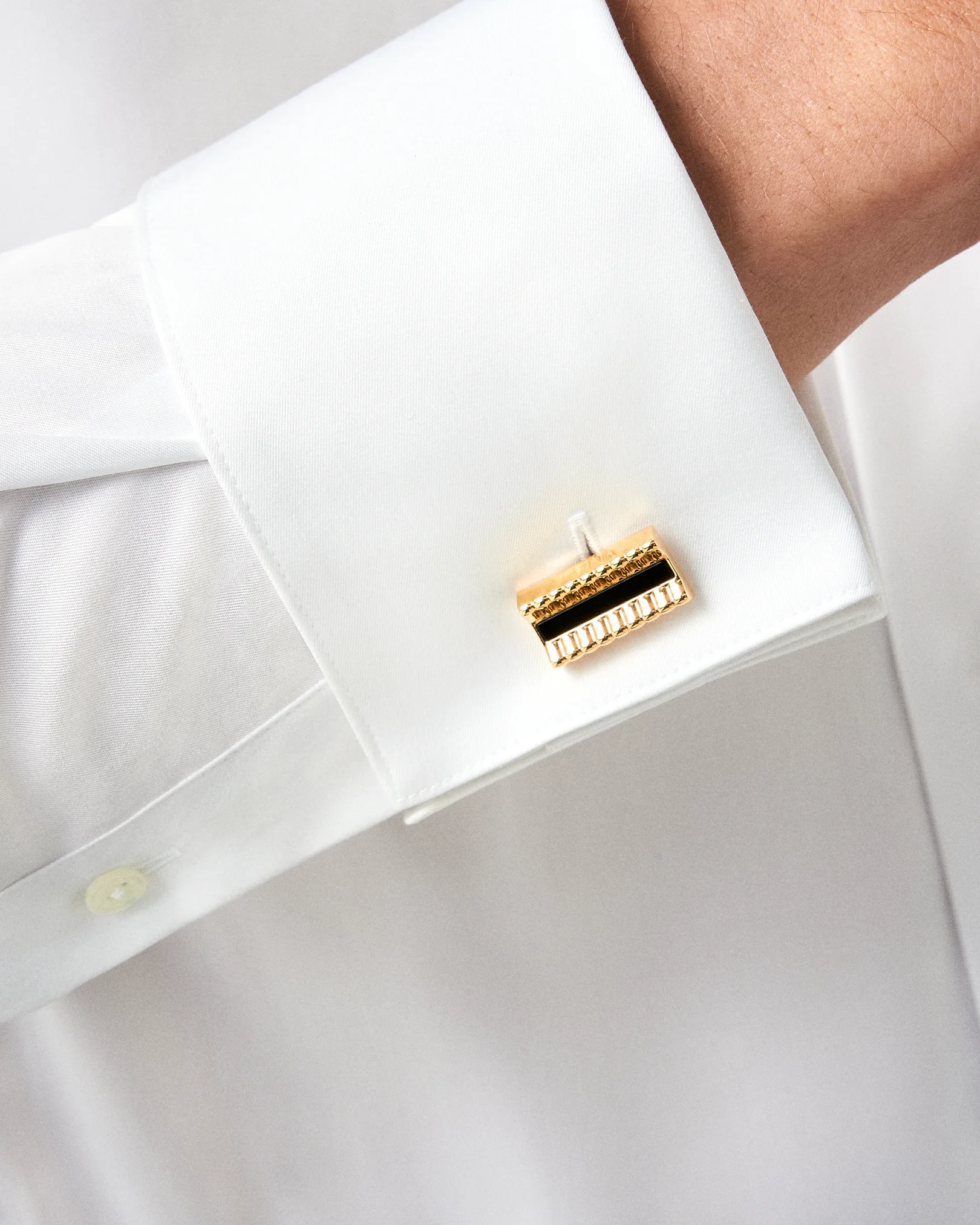 Eton - art deco gold plated cufflinks