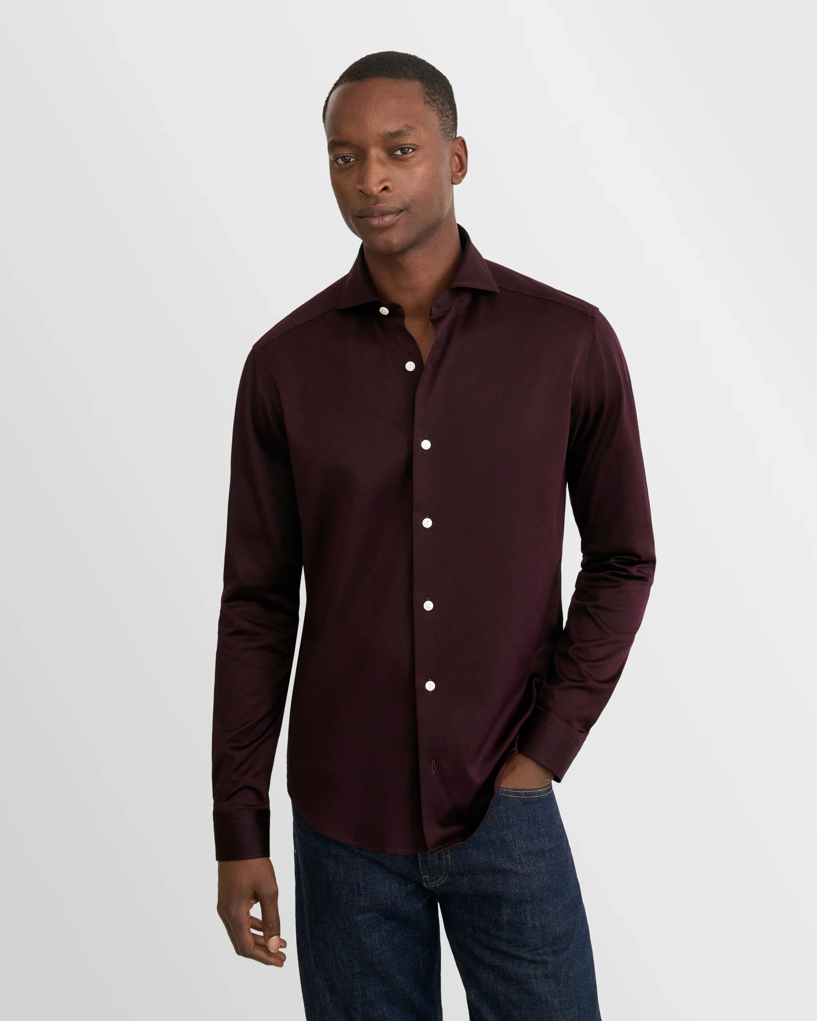 Eton - Chemise en jersey Filo di Scozia