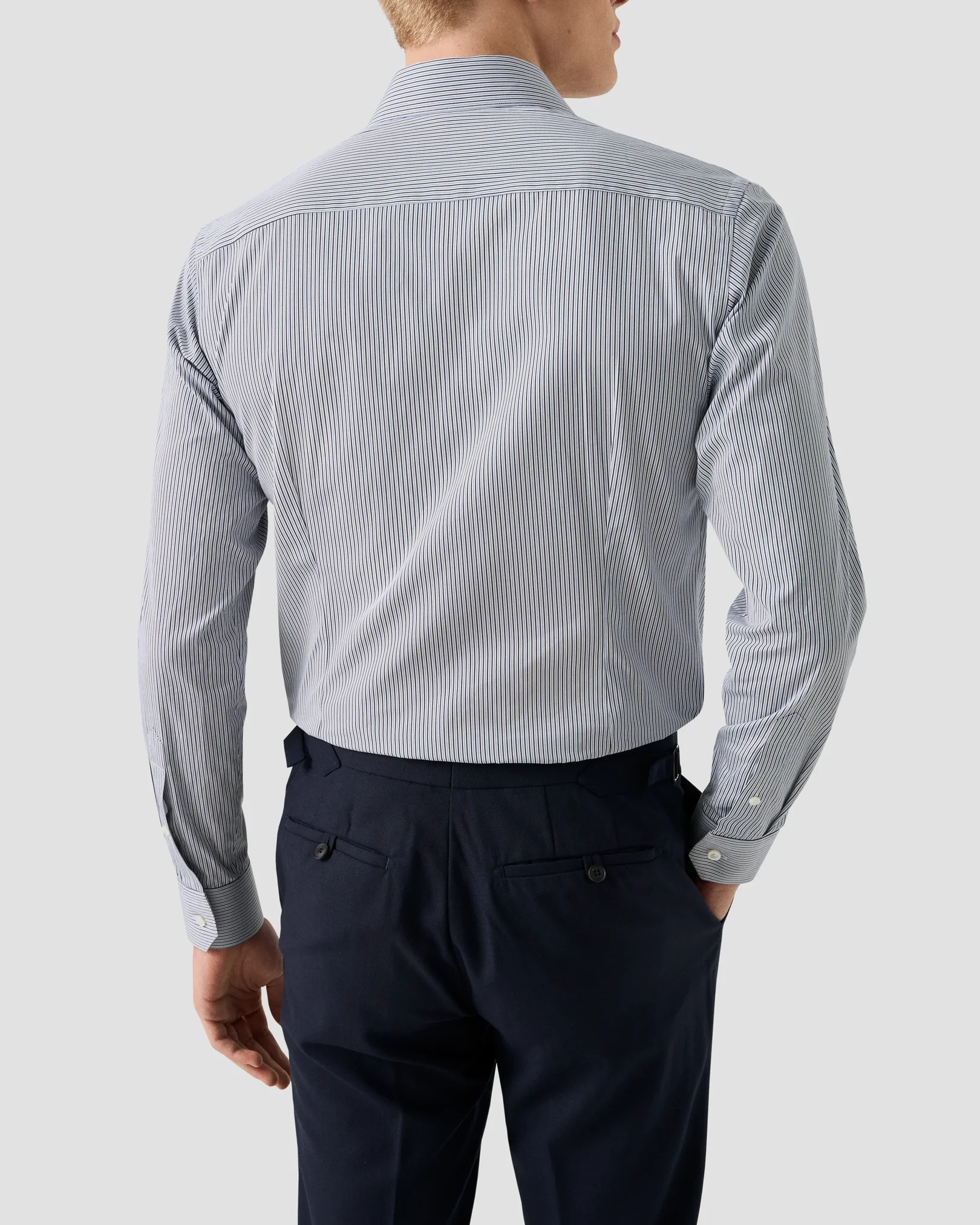 Eton - dark blue striped supima 120 shirt