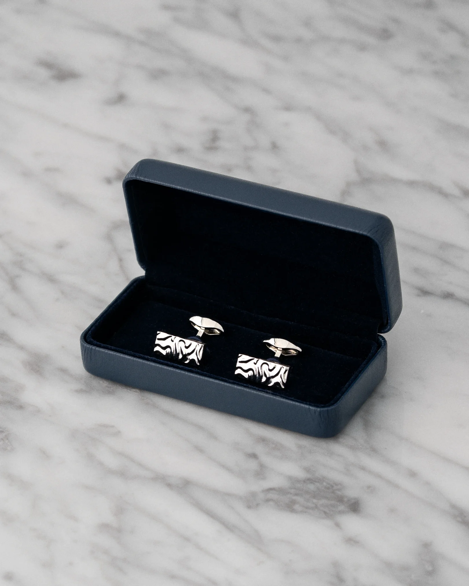 Eton - silver hammared plated brass cufflinks