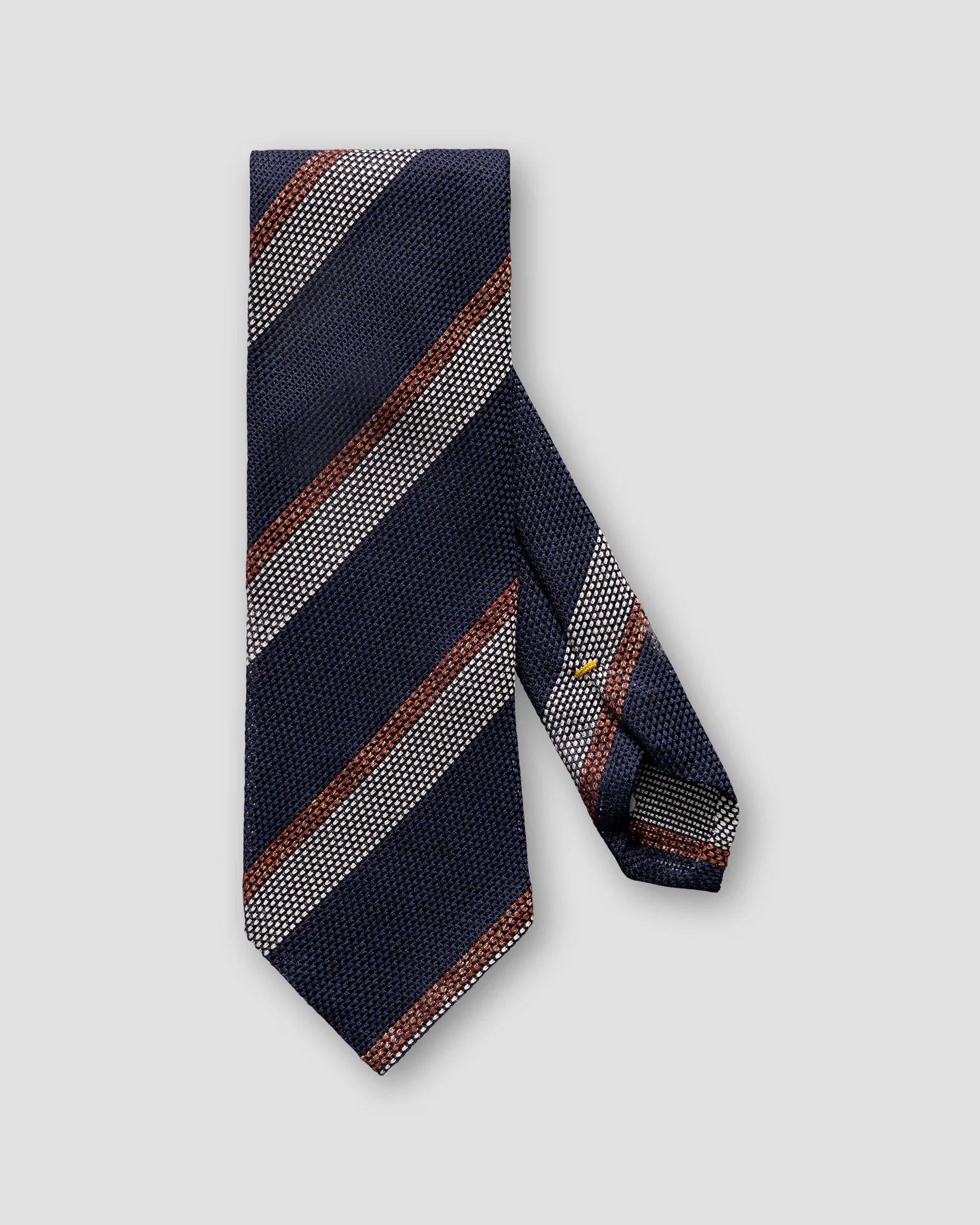 Eton - dark blue striped silk blend grenadine tie