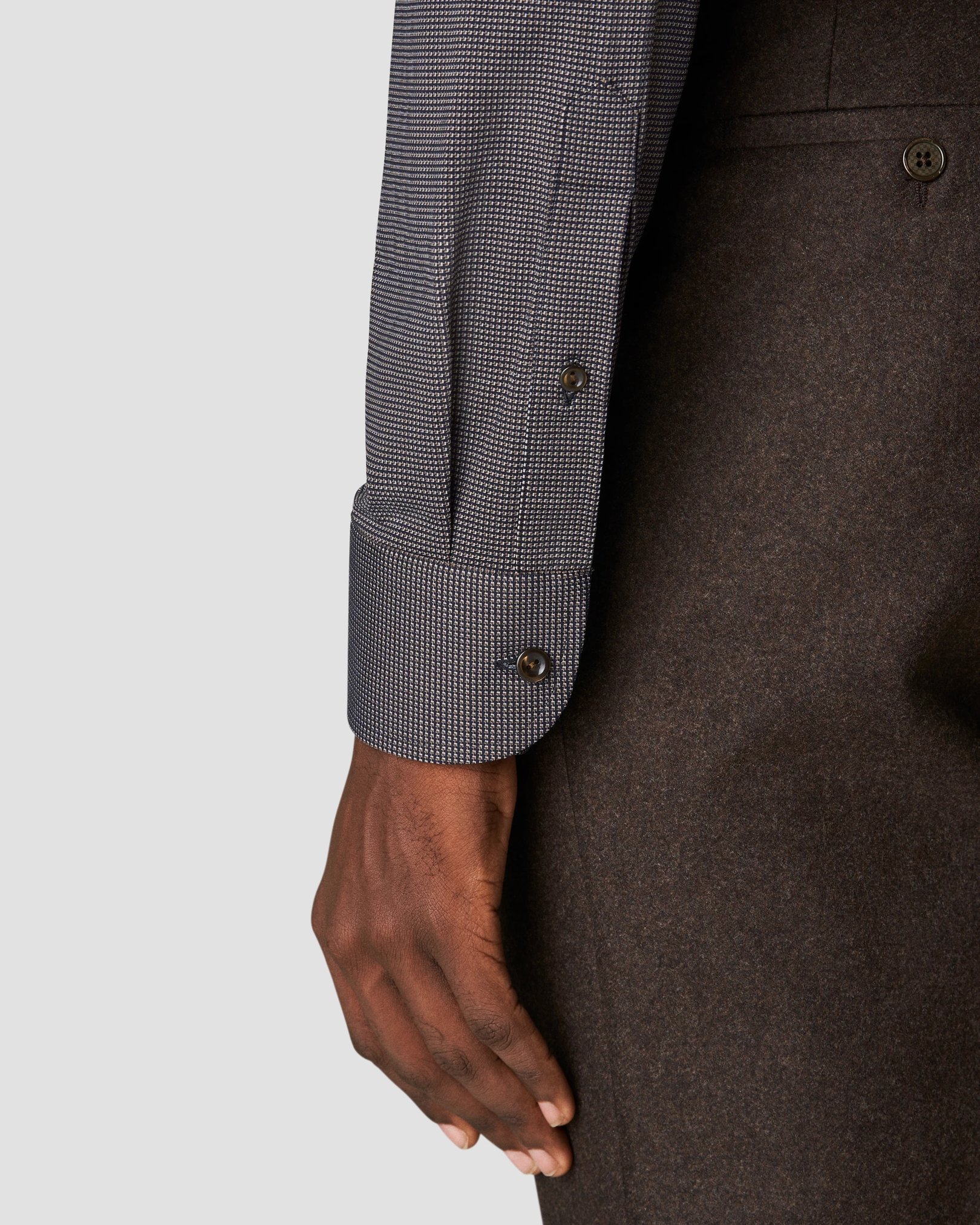 Eton - brown four way stretch