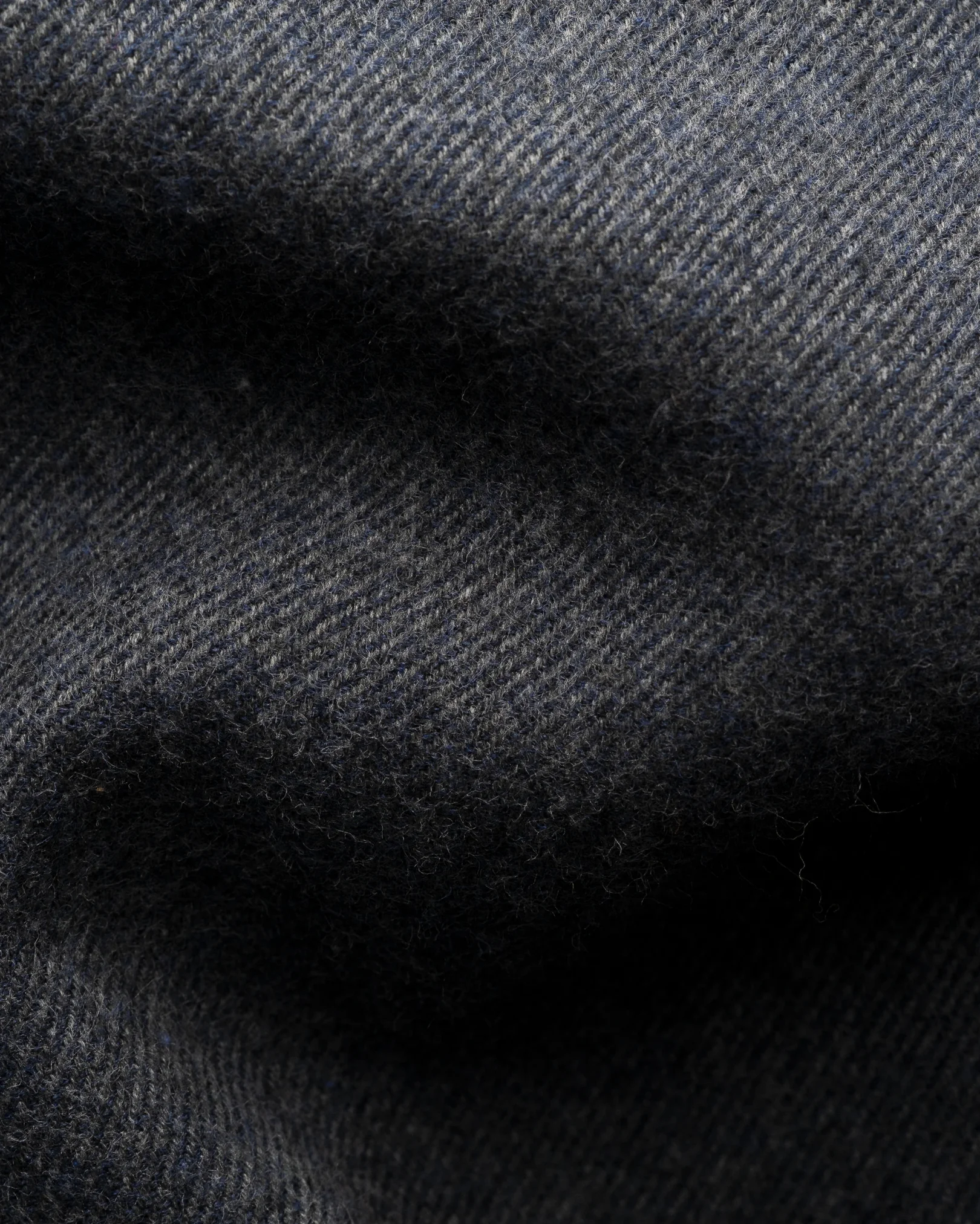 Eton - solid flannel shirt dark blue solid flannel shirt