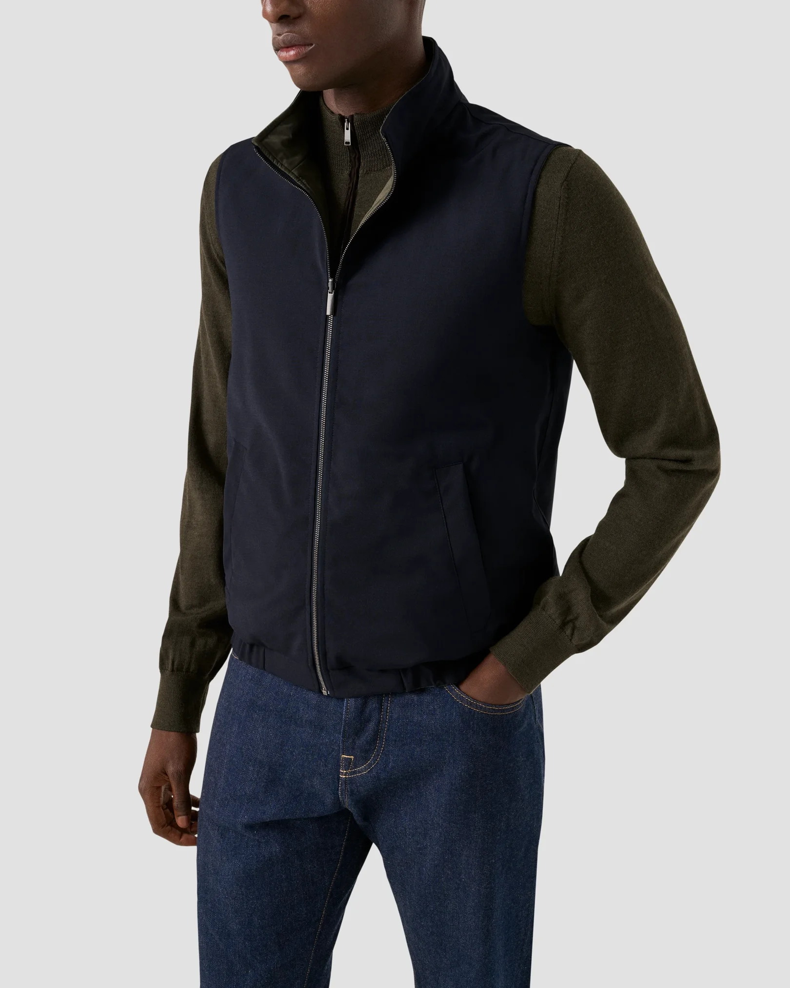 Eton - reversible vest navy