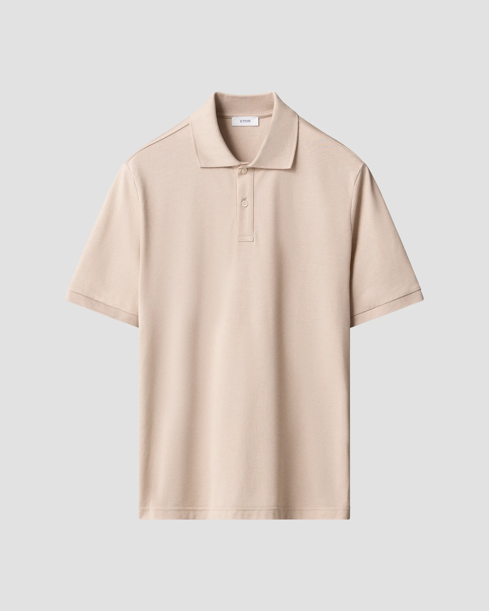 Eton - beige pima cotton pique polo