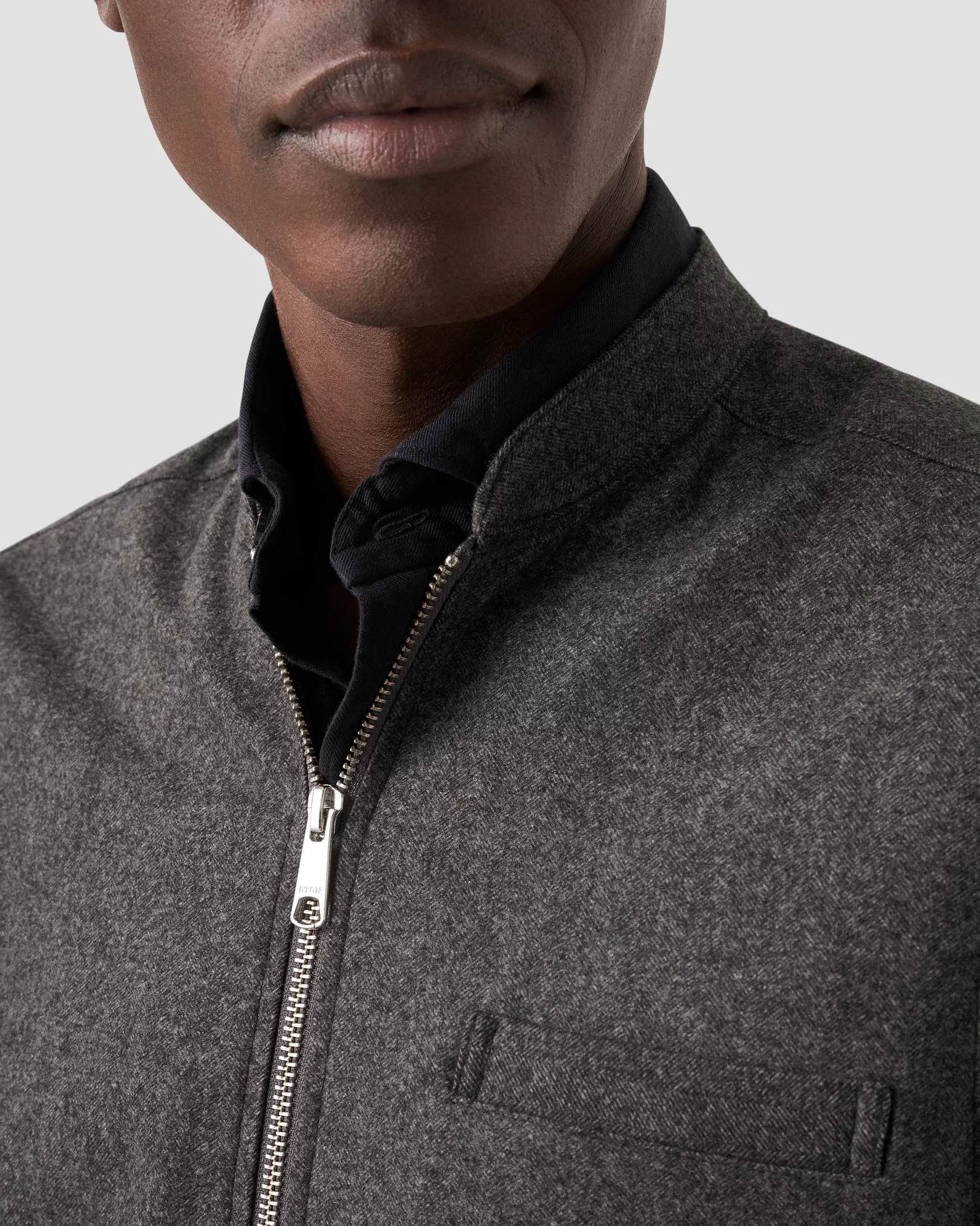 Eton - Dark Gray Wool-Cashmere Flannel Vest