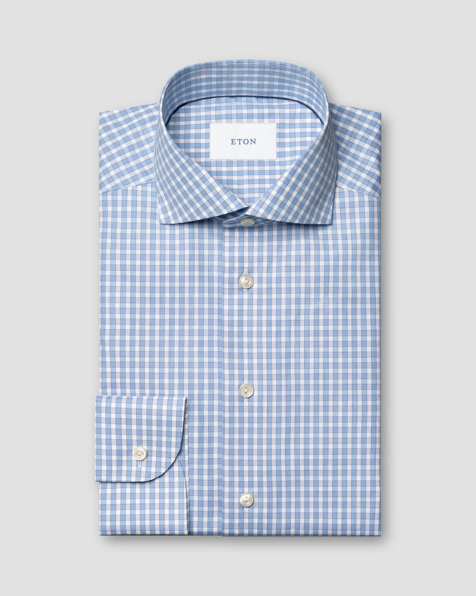 Eton - check breeze poplin shirt