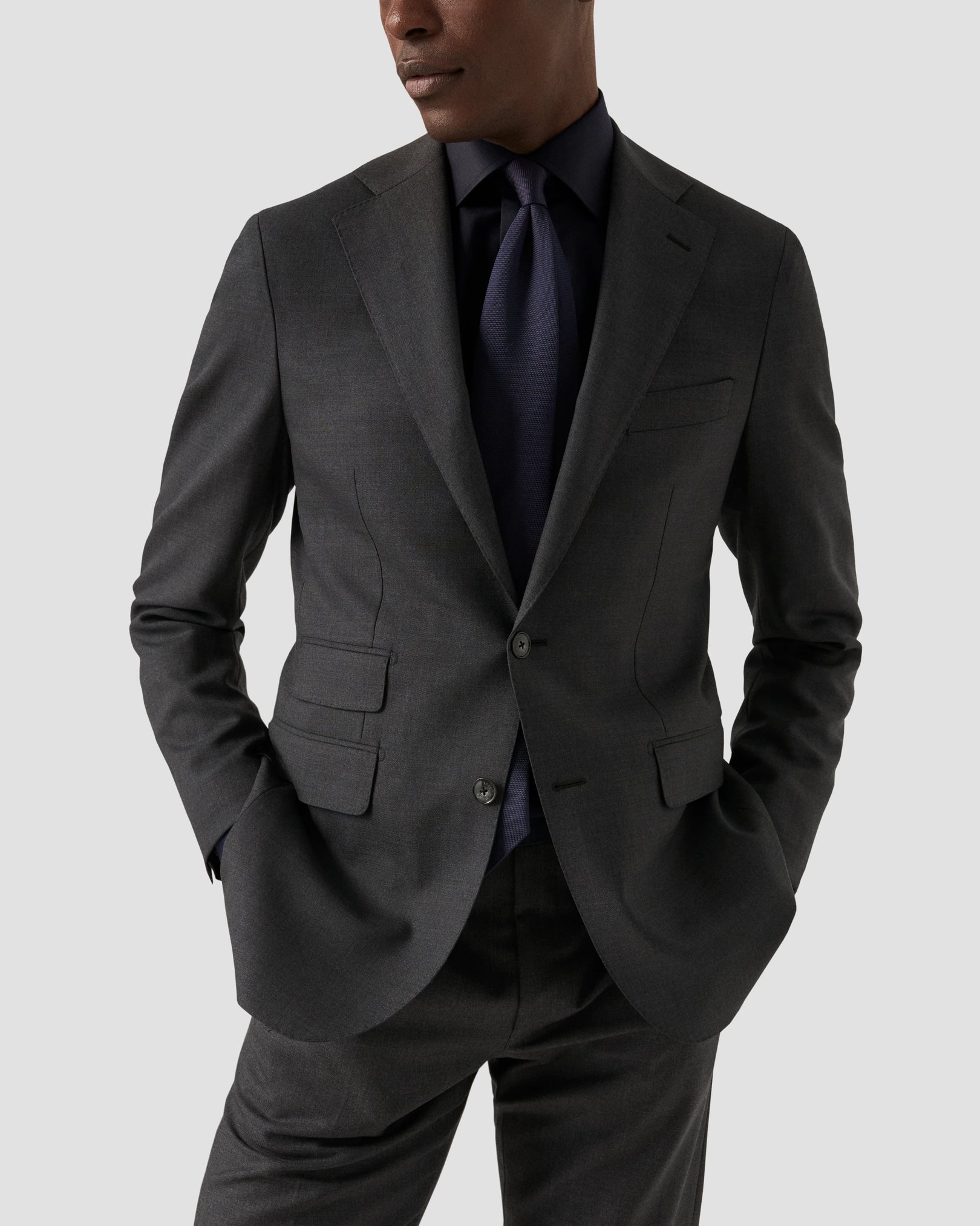 Eton - Mörkblå Signature Twill-skjorta