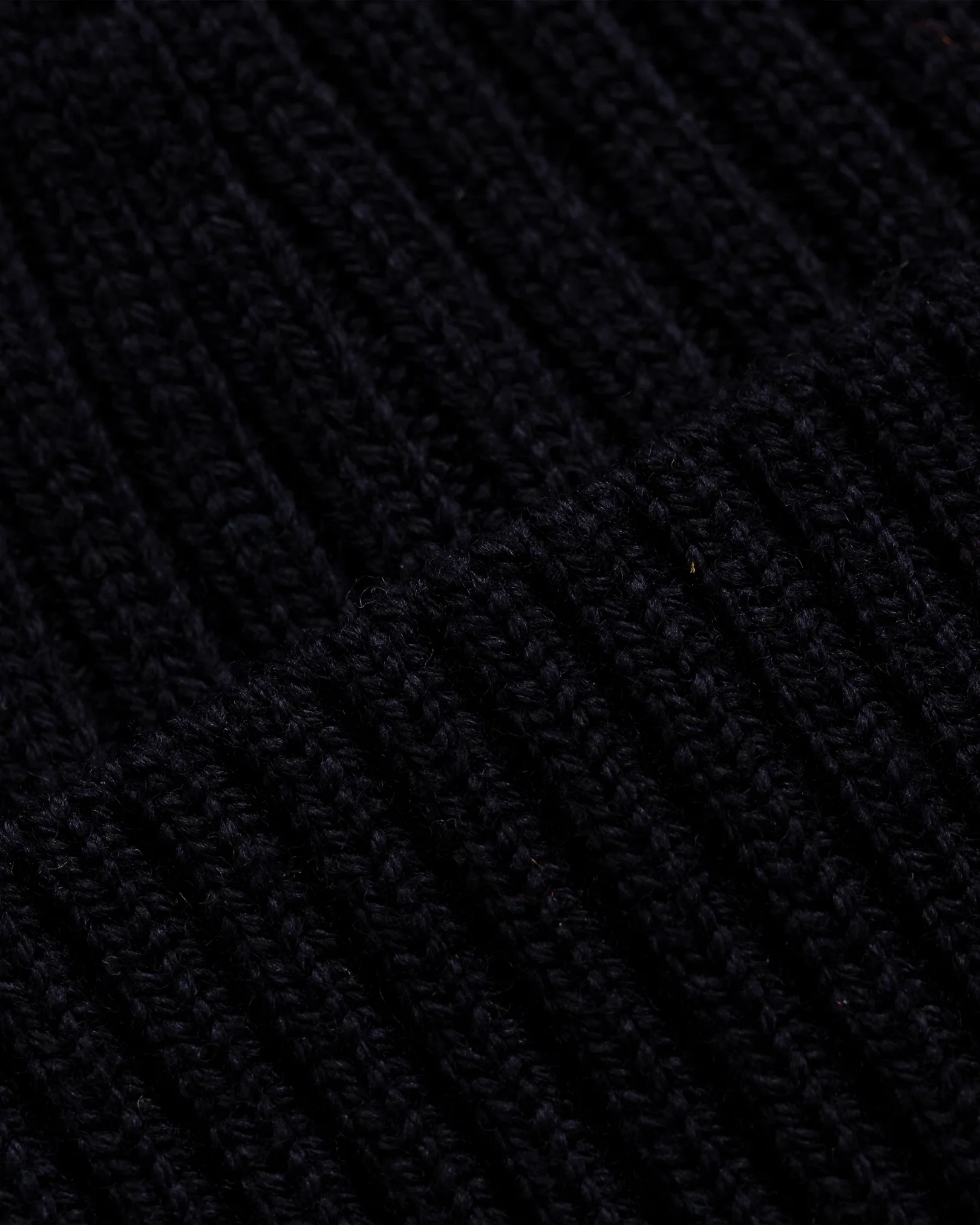 Eton - navy blue wool beanie logo detail