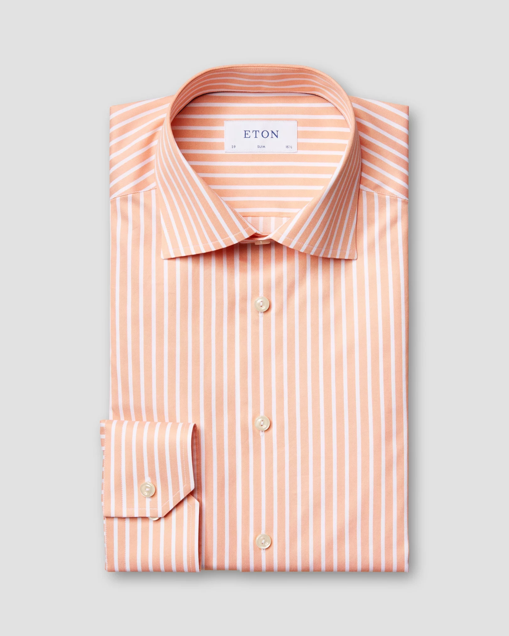 Eton - orange bengal striped twill shirt