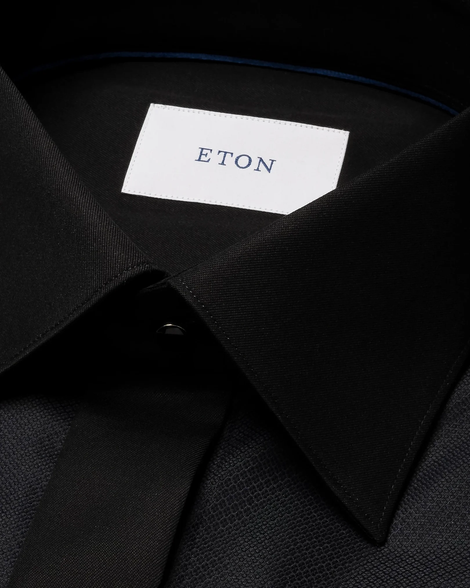 Eton - black dobby bib front shirt