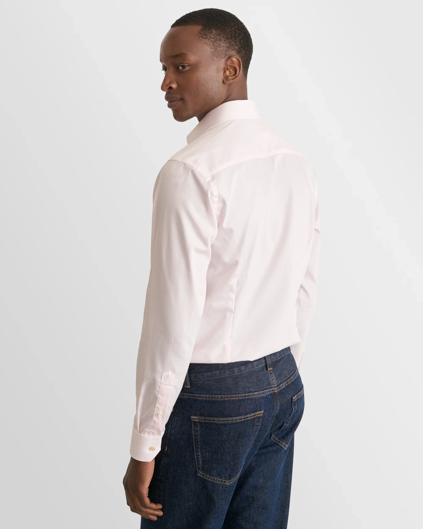 Eton - pink checked supima 120 shirt
