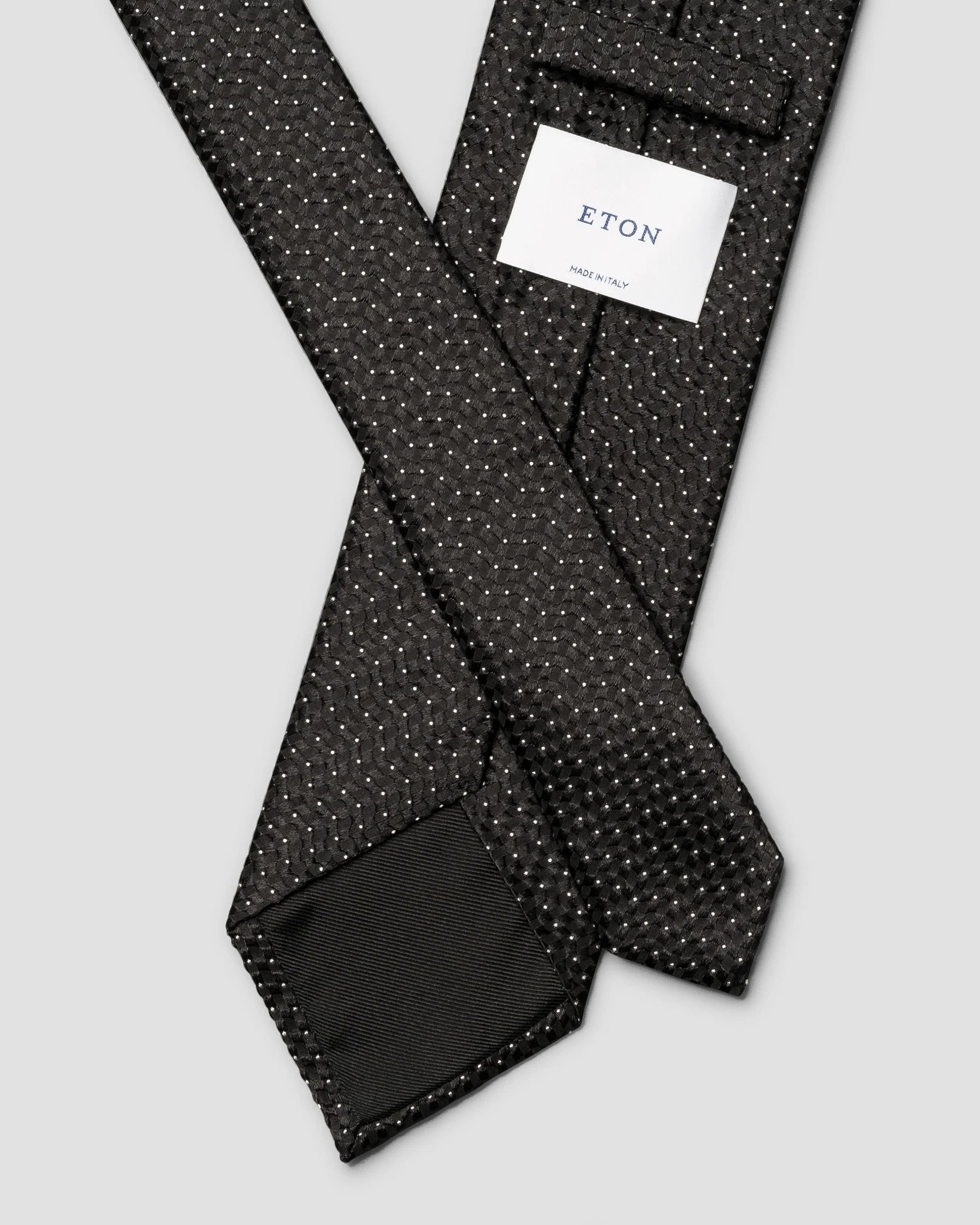 Eton - pin dot woven silk tie black pin dot woven silk tie