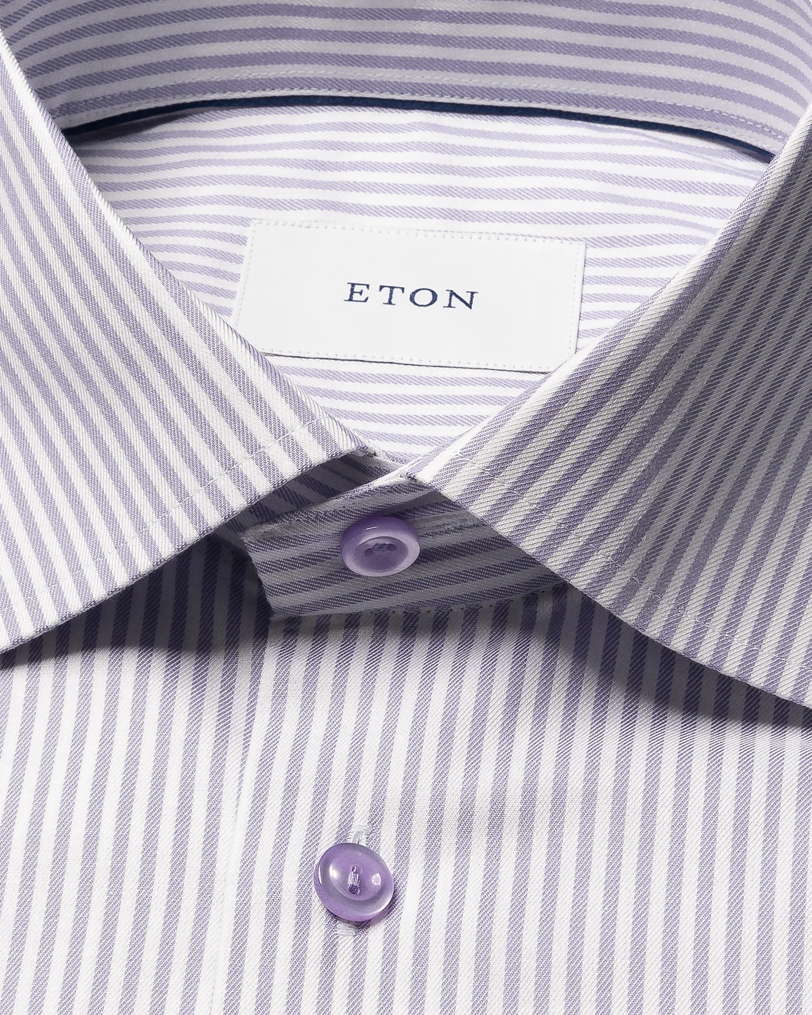 Eton - light purple striped cotton tencel lyocell shirt