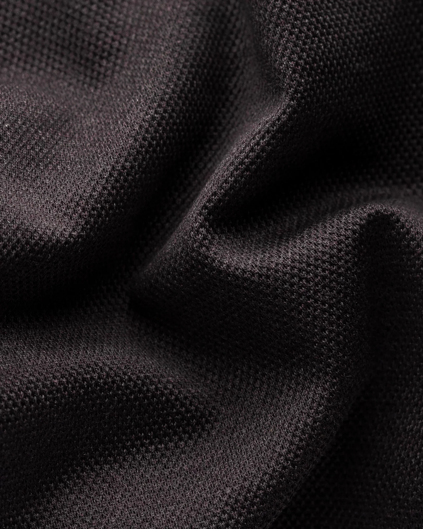 Eton - dark grey pique shirt long sleeved