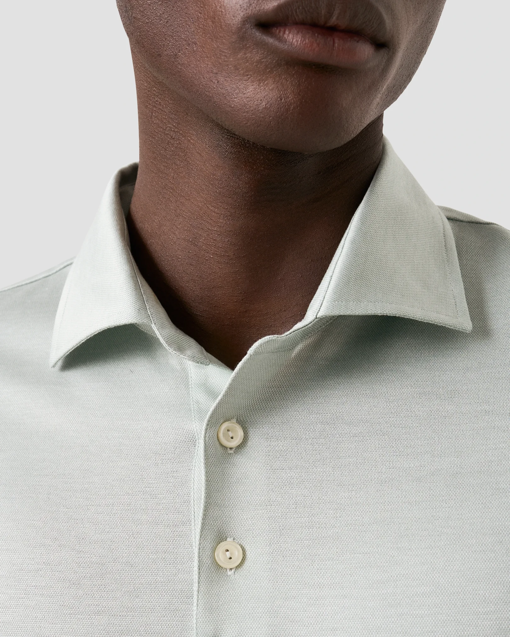 Eton - mid green jaquard filo di scozia polo shirt