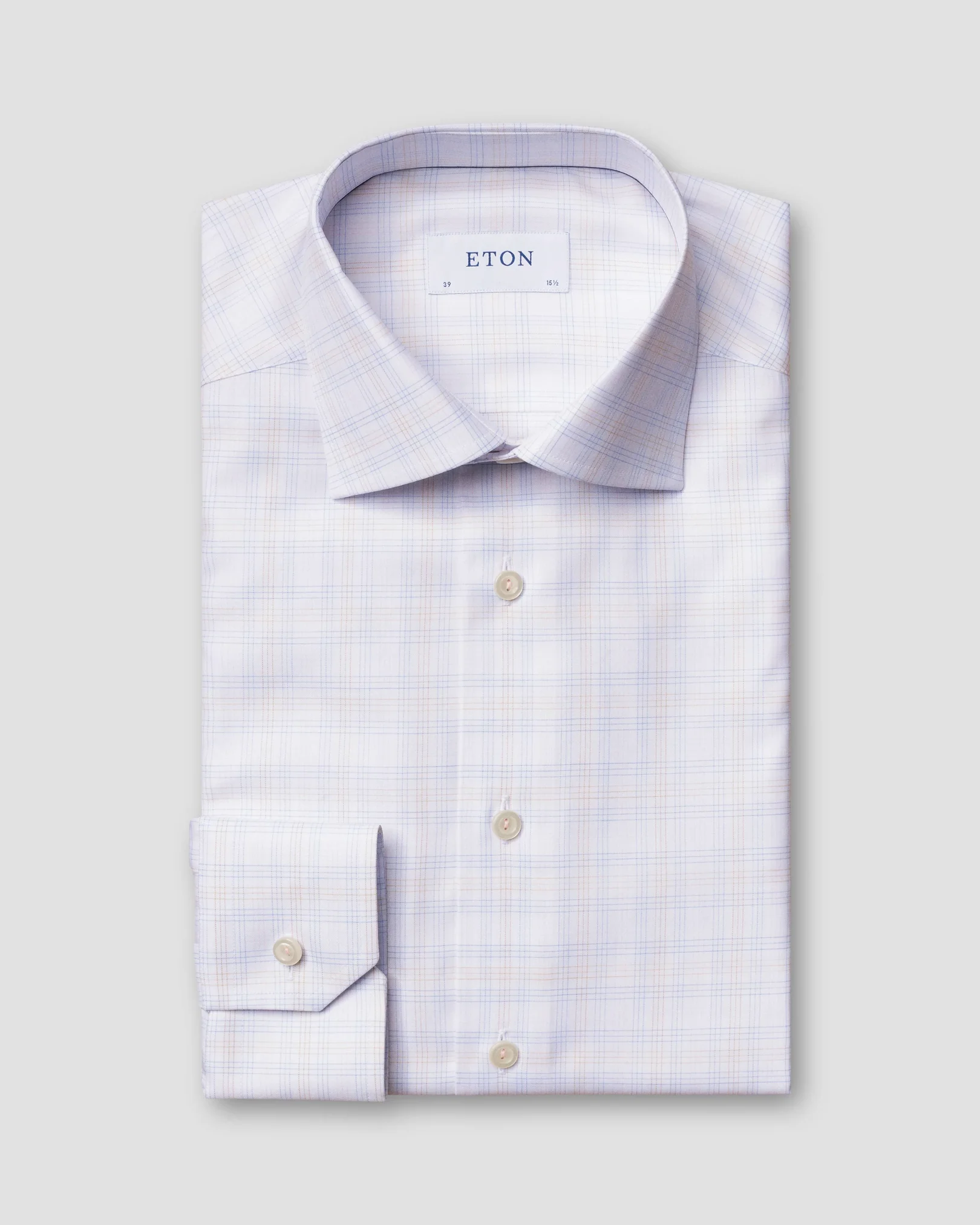 Eton - eton cotton tencel overcheck shirt