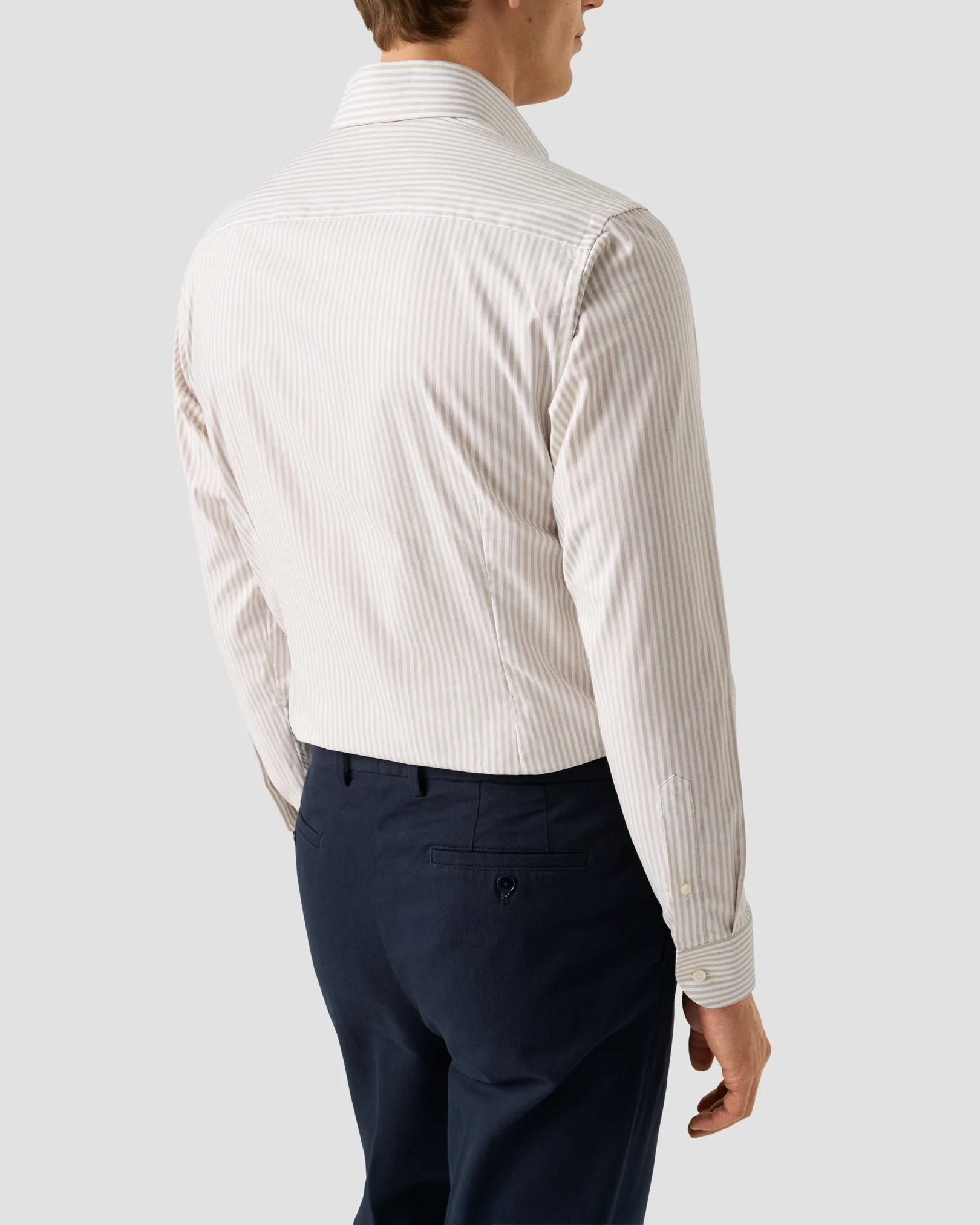 Eton - beige stripe signature oxford shirt