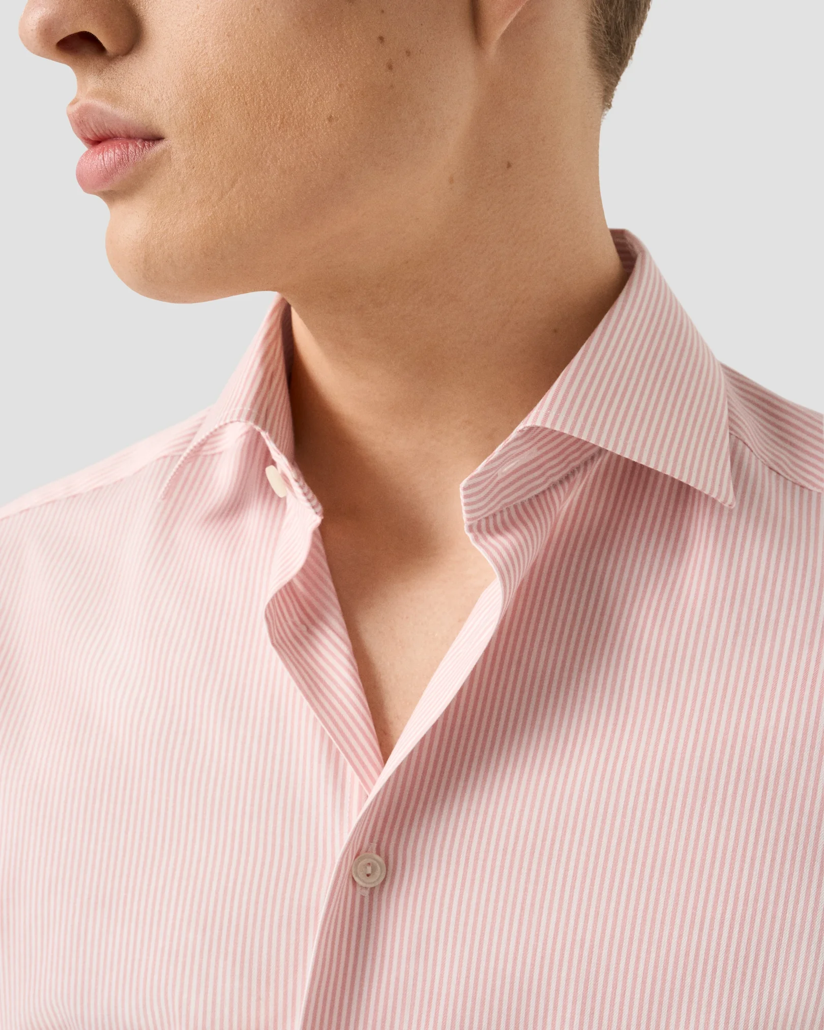 Eton - pink bengal striped cotton tencel tm lyocell shirt