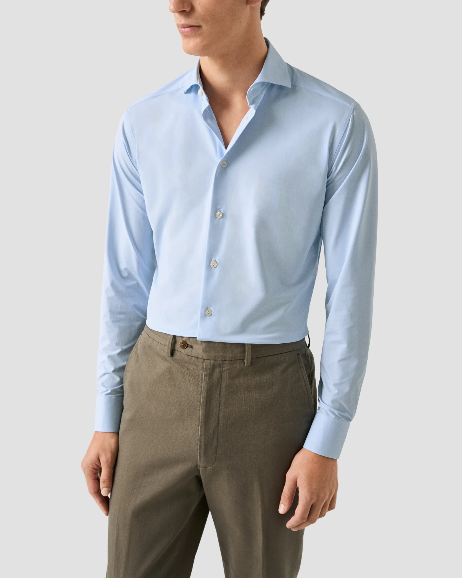 Eton - light blue four way stretch