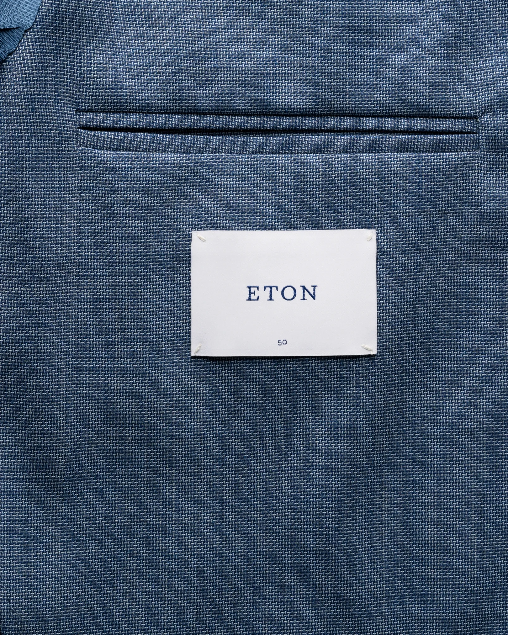 Eton - mid blue lana tech hopsack soft jacket