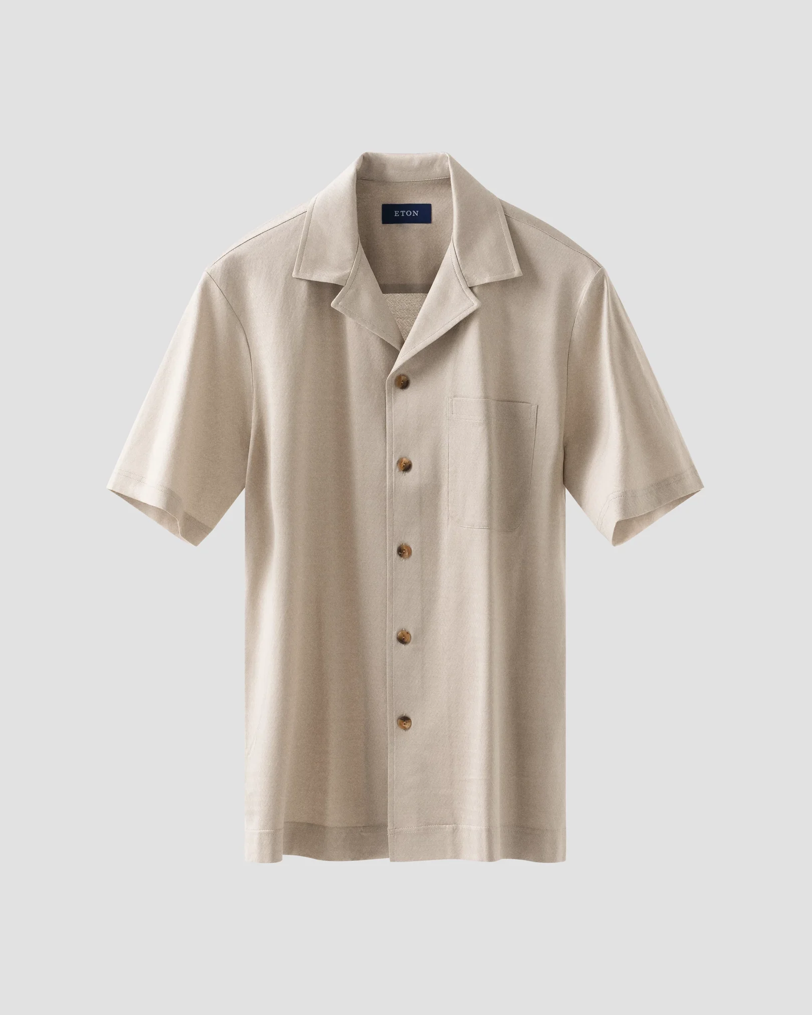 Eton - Beige Jaquard Knitted Resort Shirt