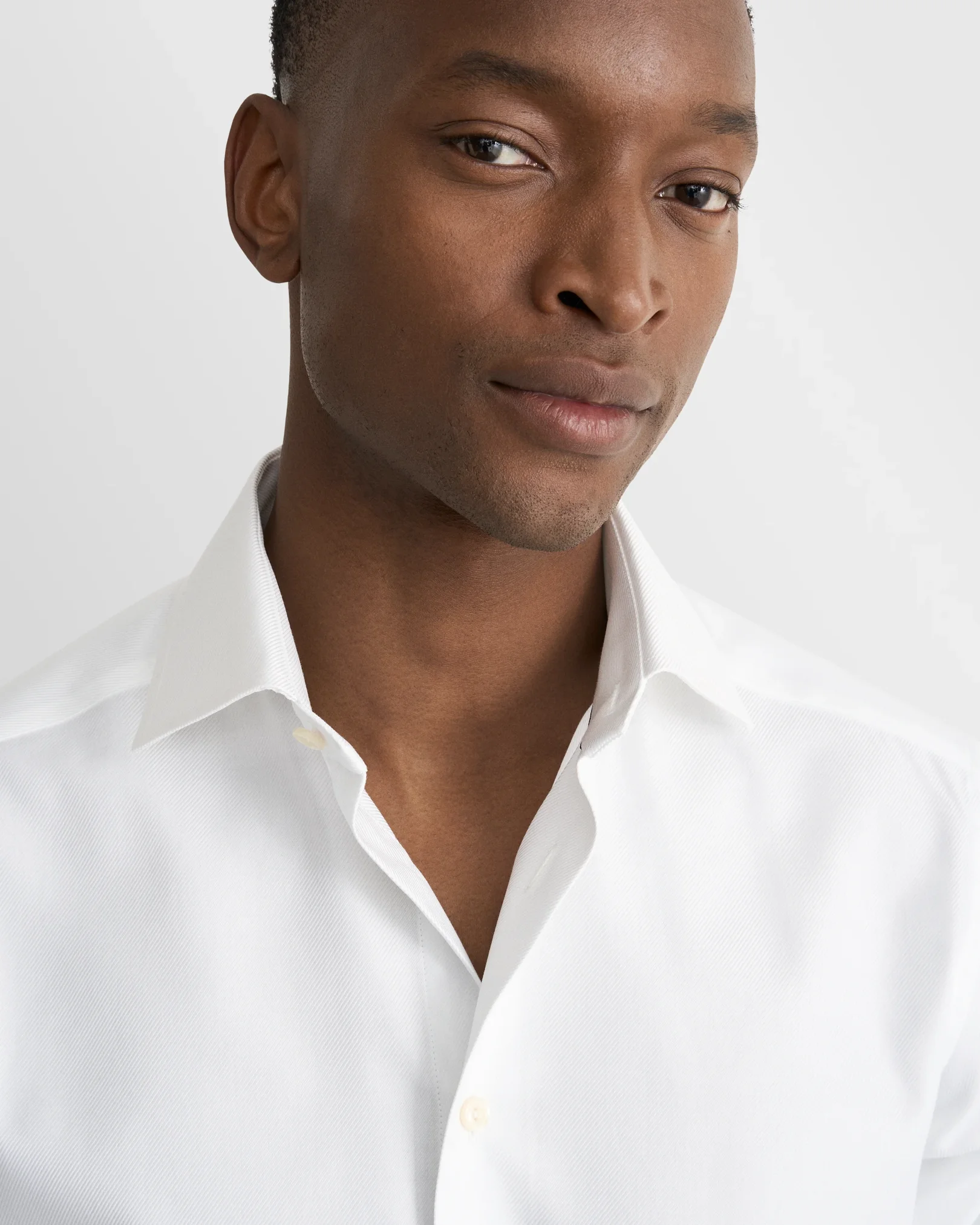 Eton - white textured twill shirt