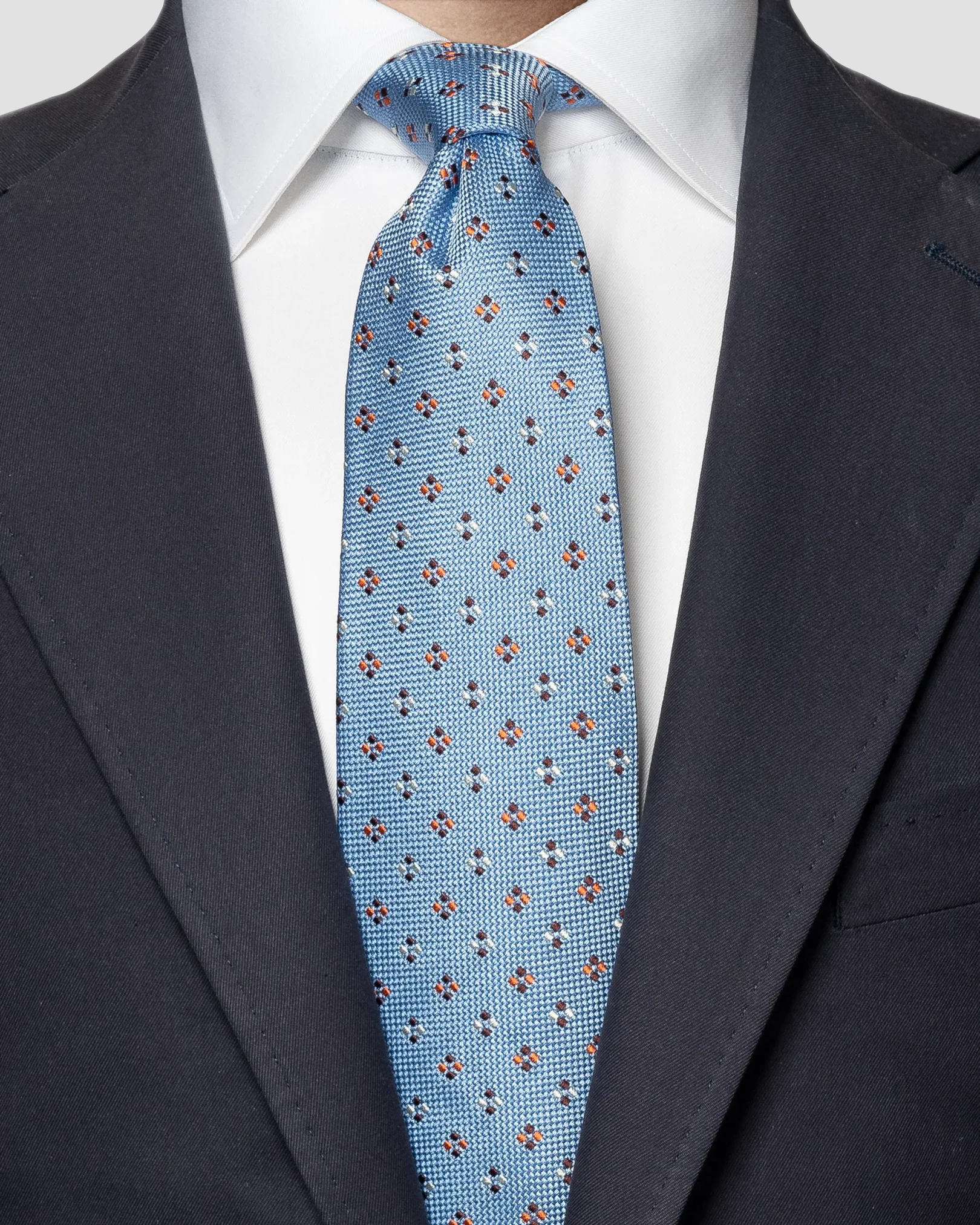 Navy Blue Silk Tie — Panama Ground - Eton