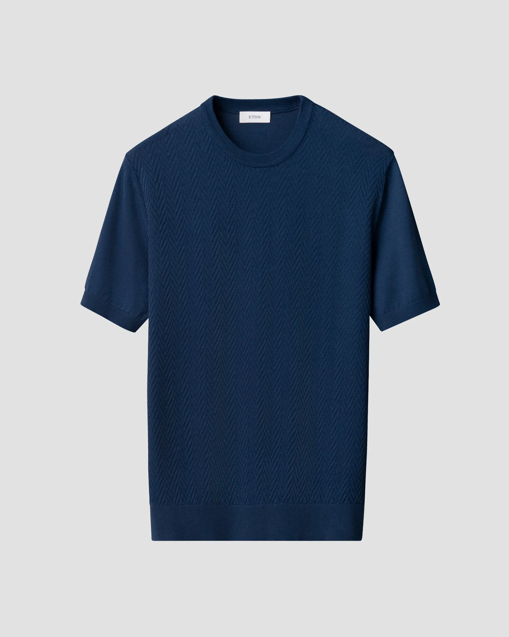 Eton - Herringbone Crewneck Knit T-shirt
