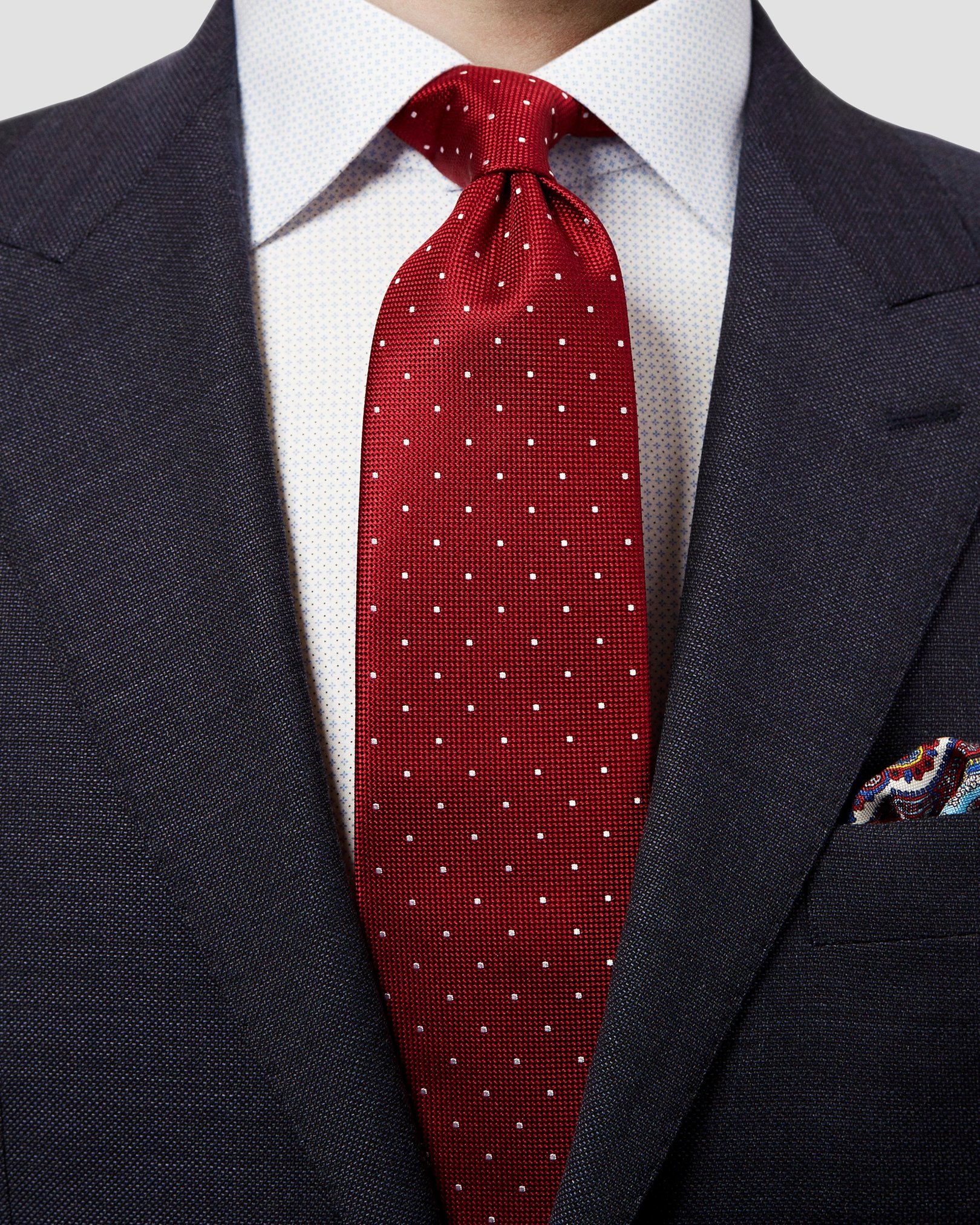 Eton - red polka dot silk tie