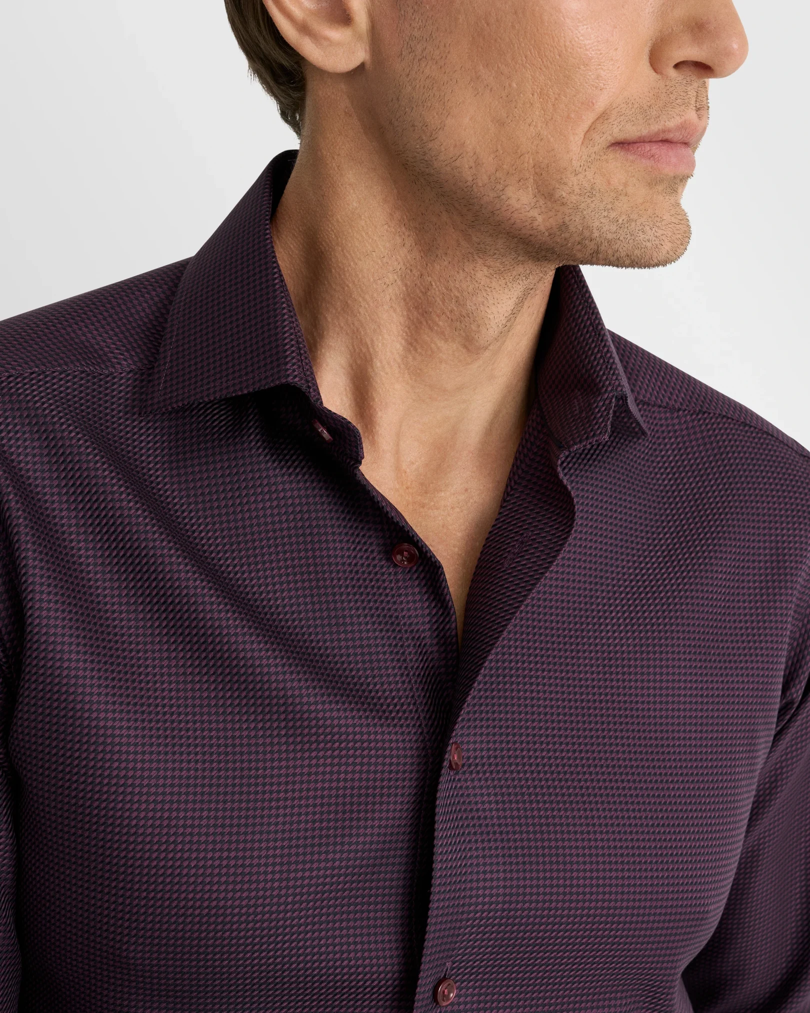 Eton - houndstooth king twill shirt 256