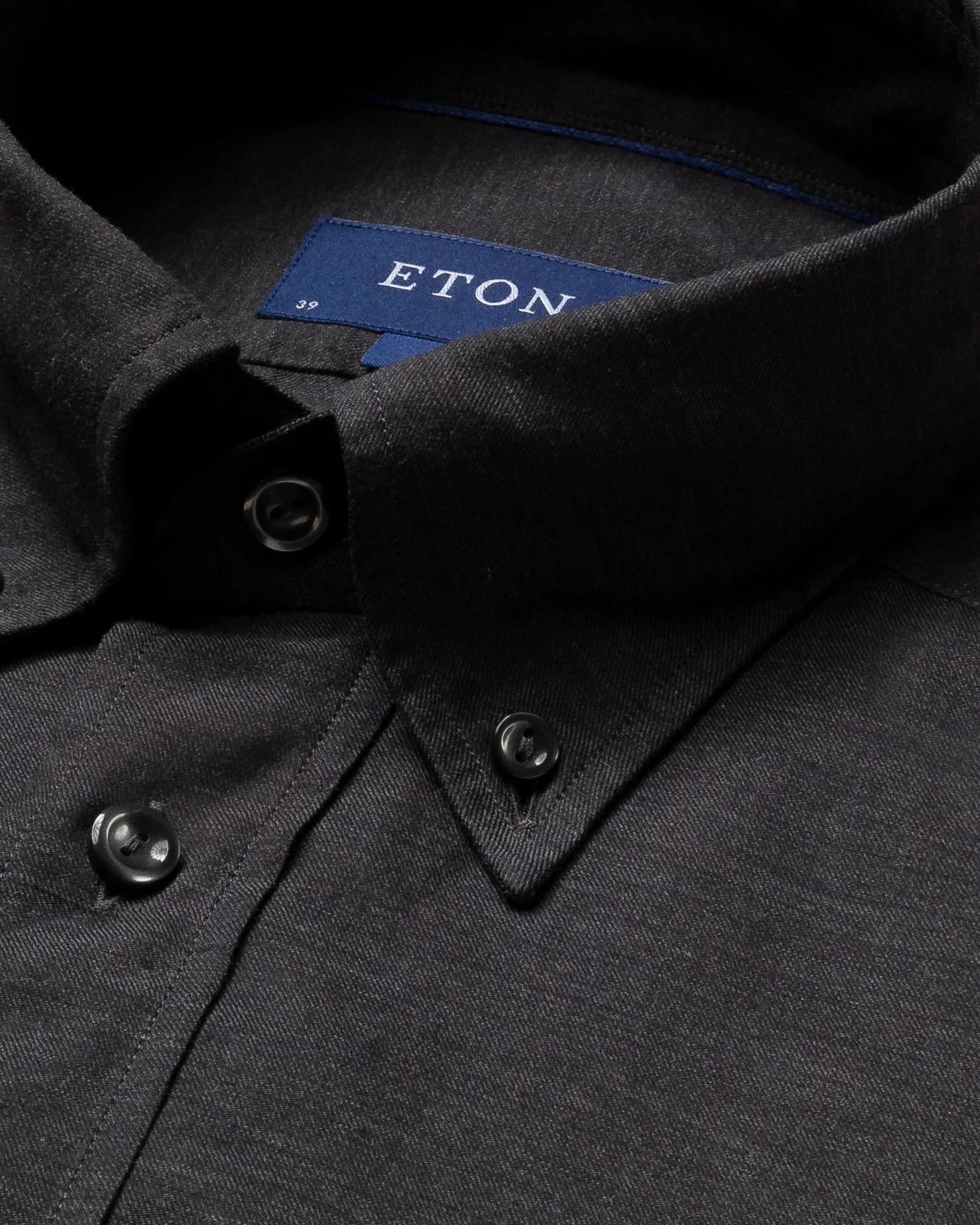 Eton - black flannel shirt