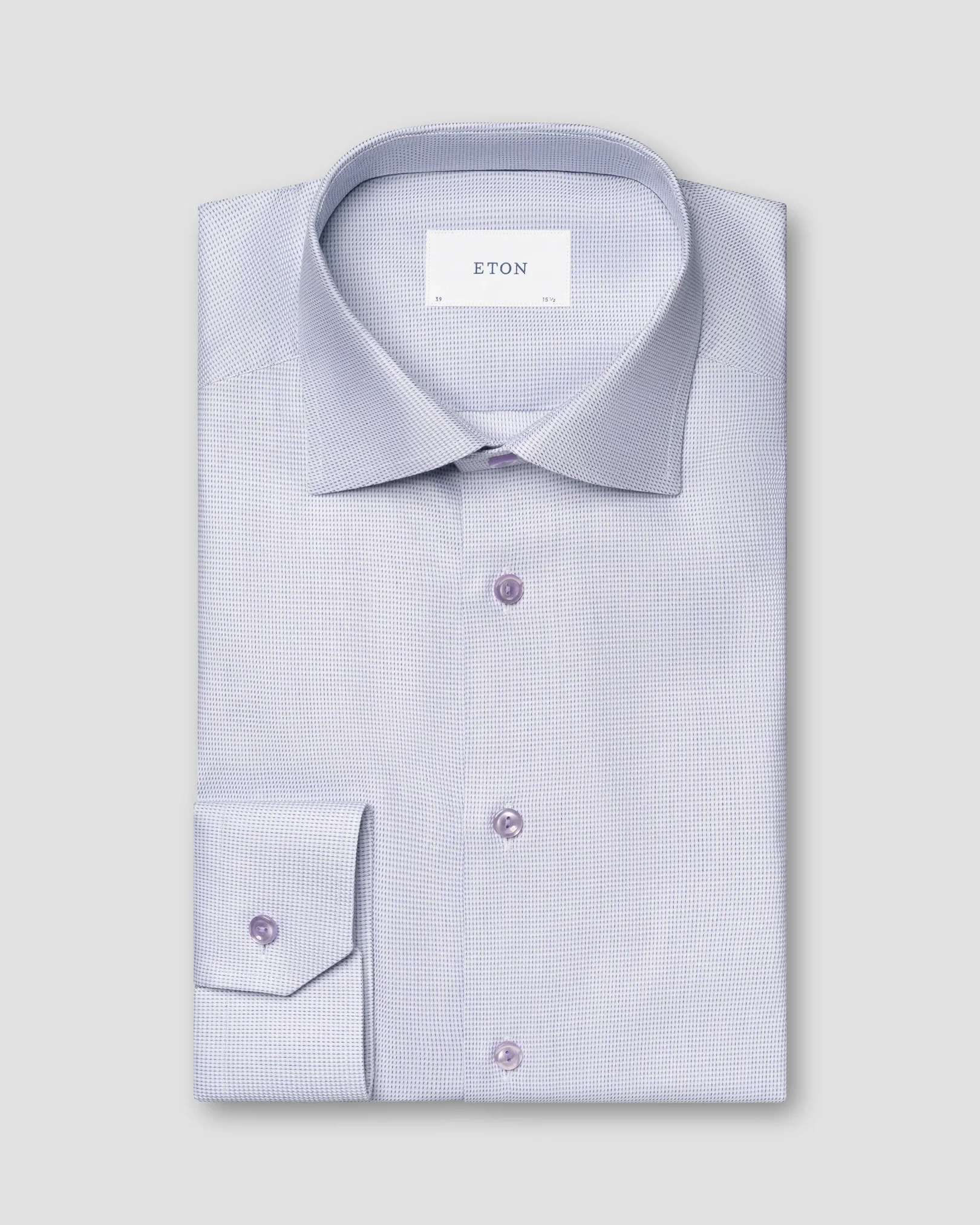 Eton - Chemise en tissu dobby semi-solide