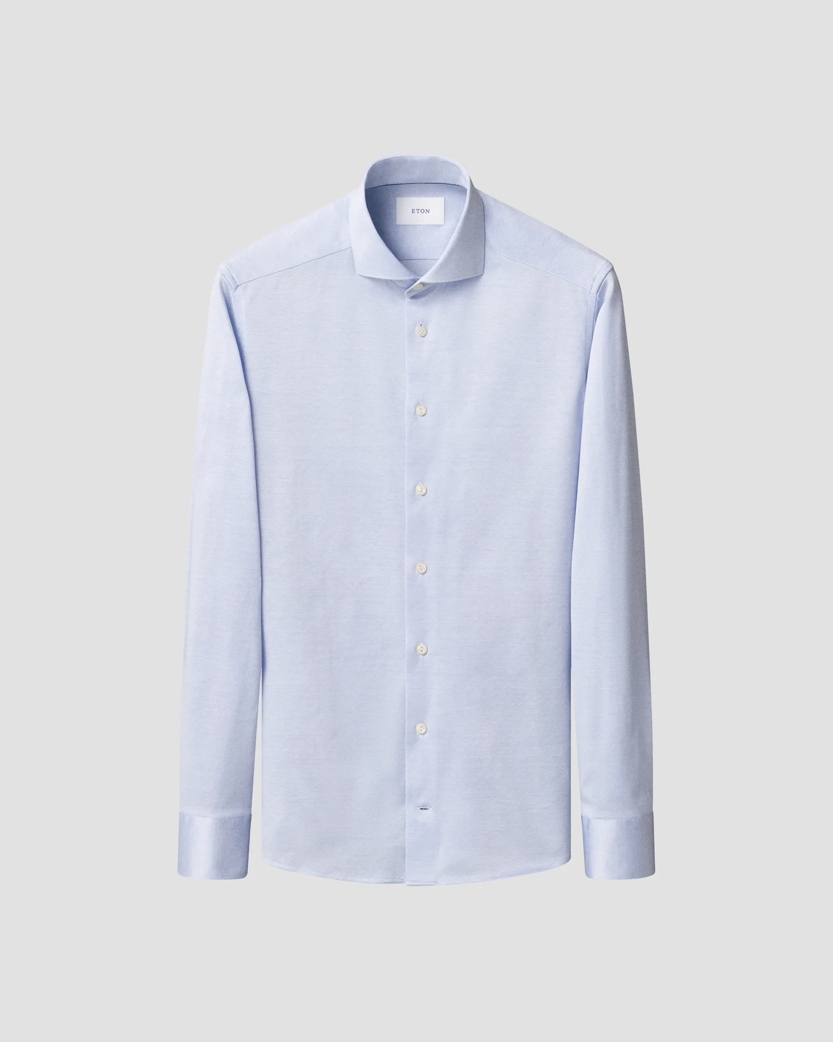 Eton - light blue filo di scozia knit shirt