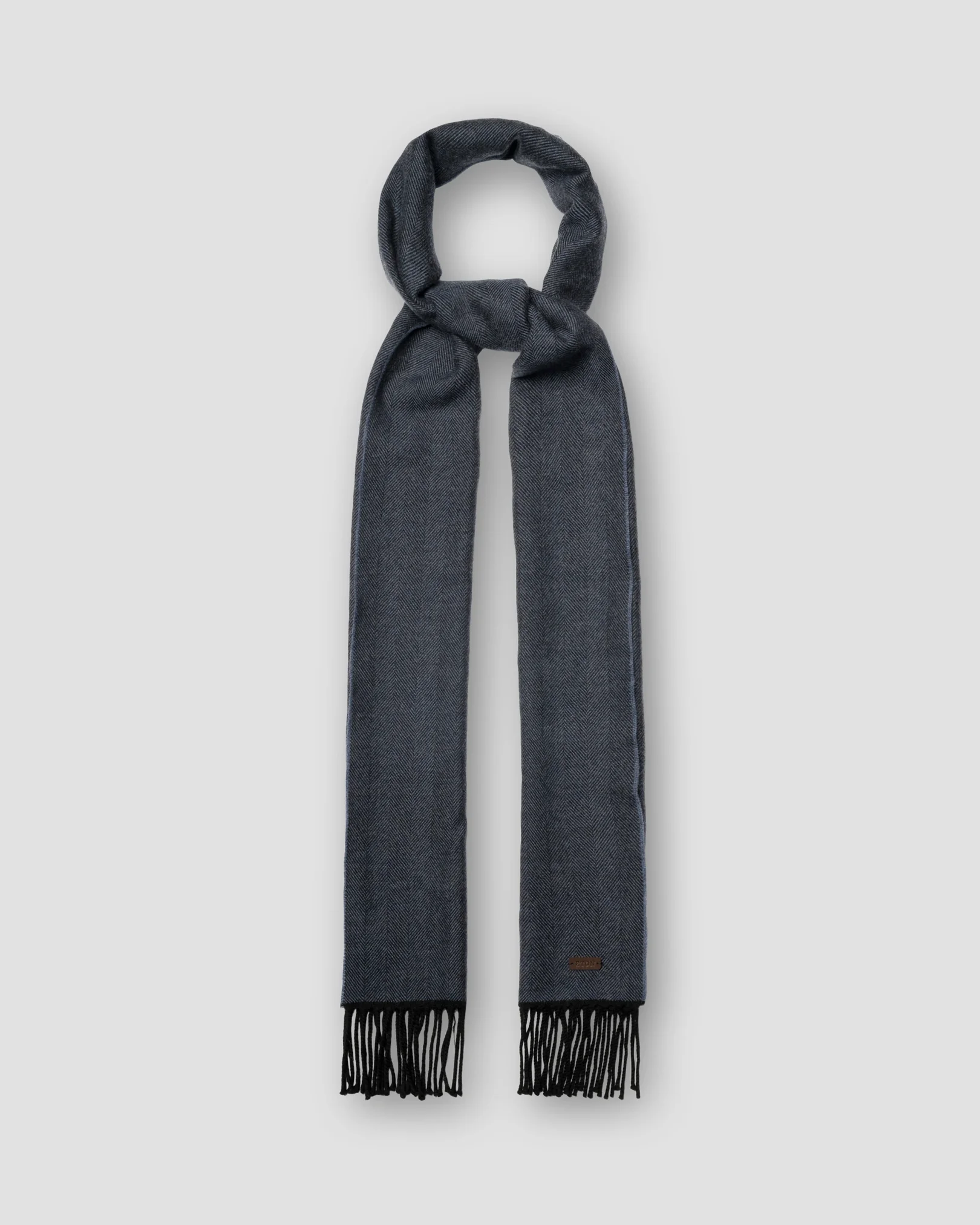 Eton - navy herringbone merino wool scarf