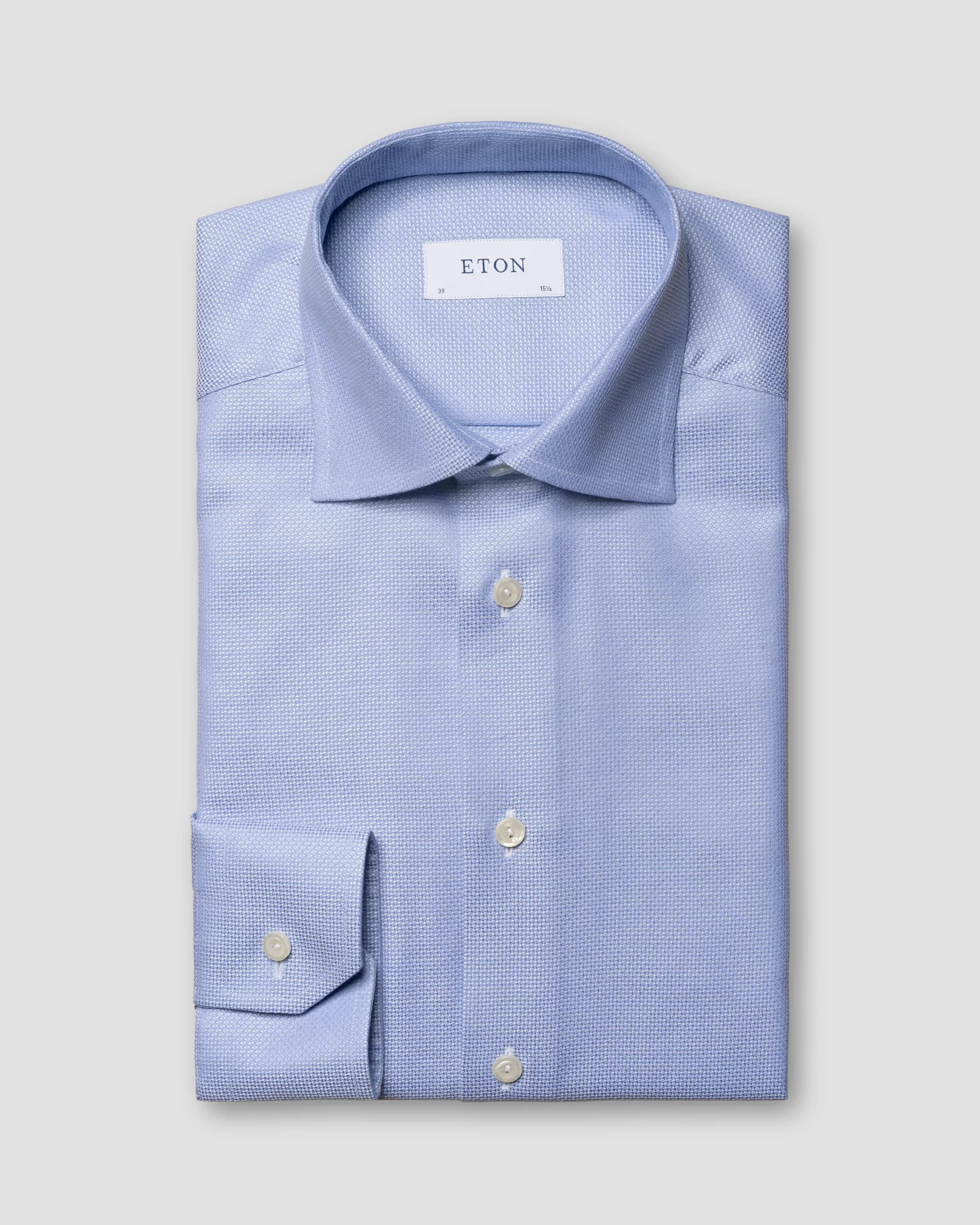 Light Blue Cotton & TENCEL™ Lyocell Stretch Shirt - Eton