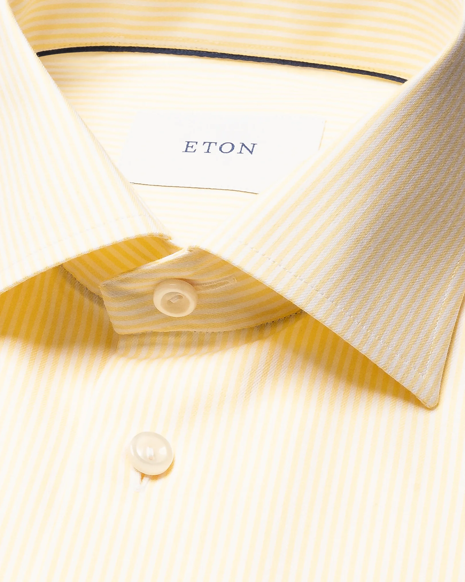 Eton - yellow bengal striped cotton tencel shirt