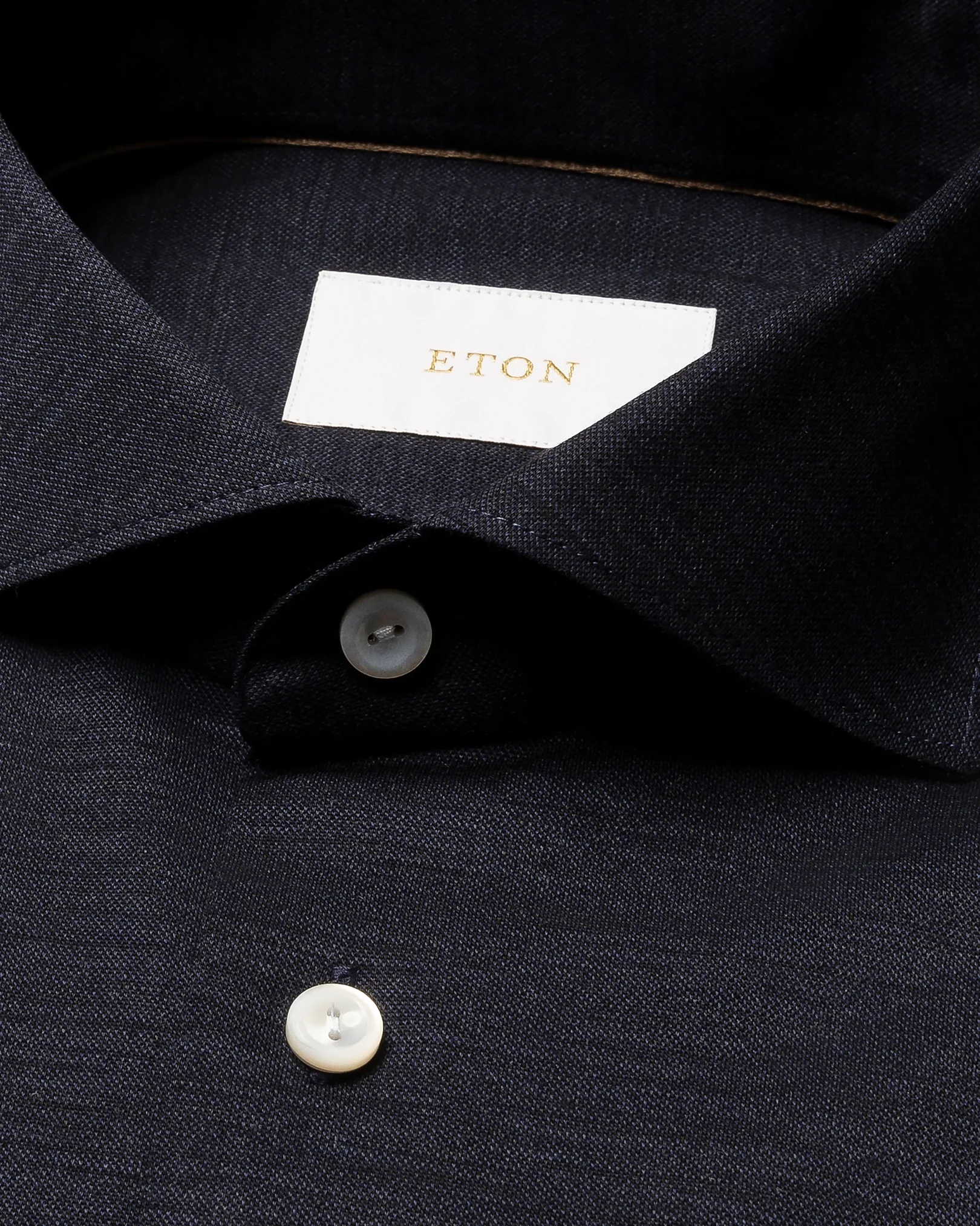 Eton - merino lyocell jersey shirt navy blue merino lyocell jersey shirt