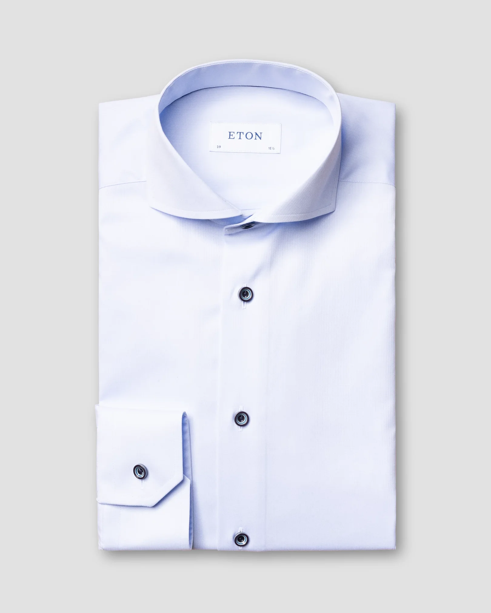 Eton - blue twill shirt extreme cut away