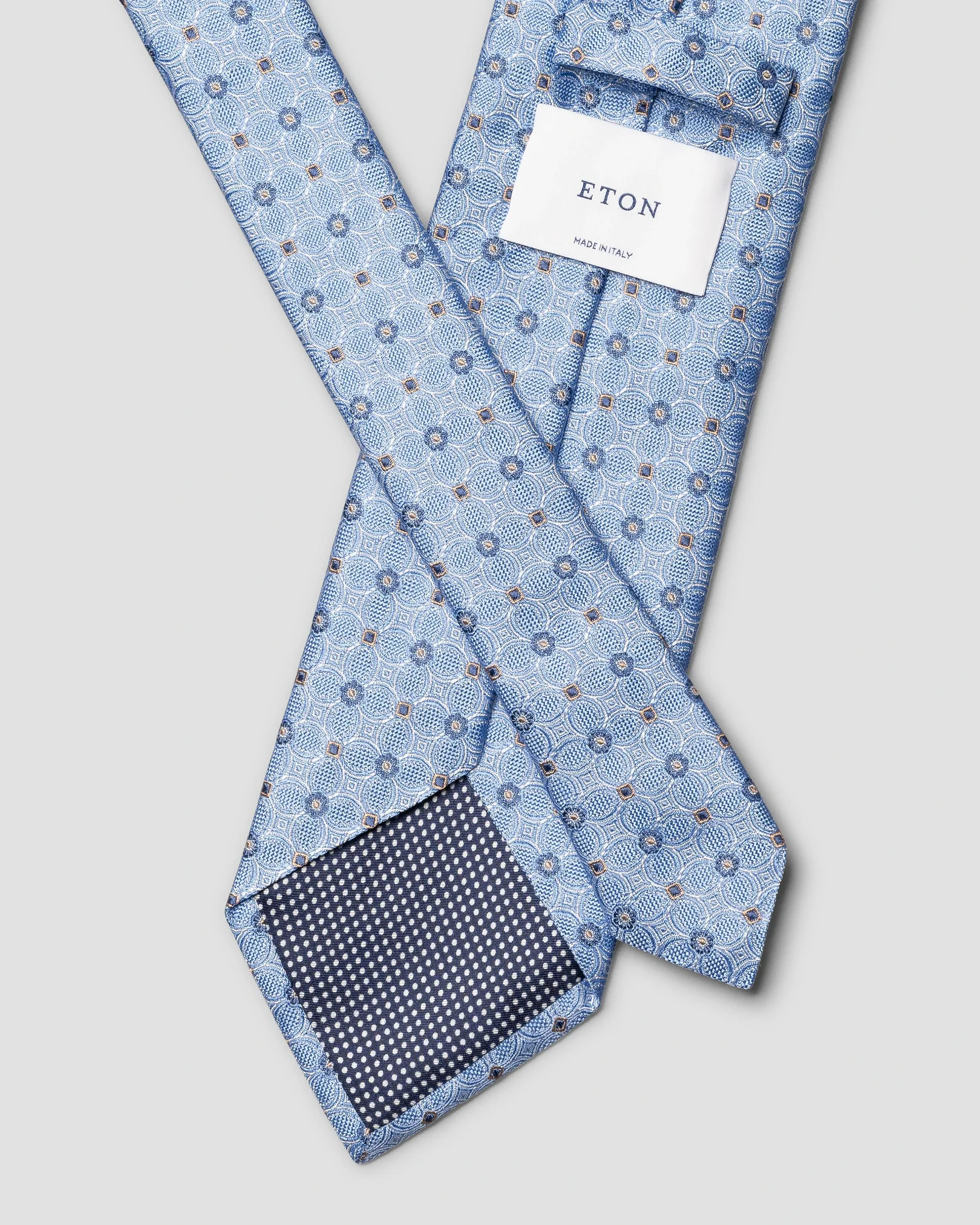 Eton - light blue floral woven silk 258